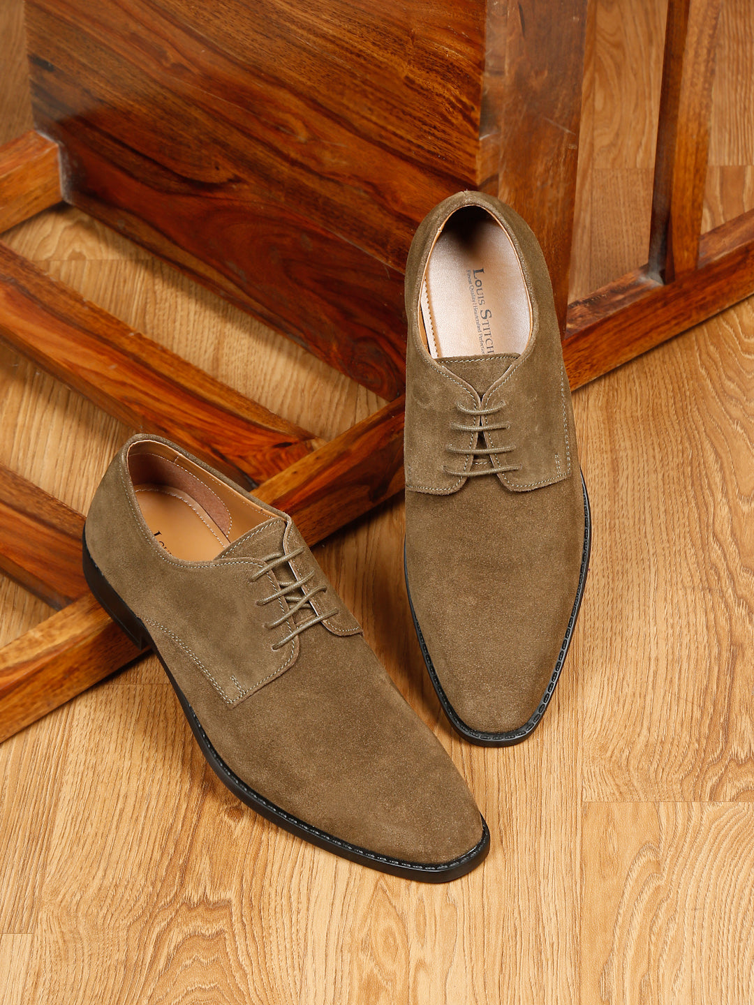 Olive Green Italian Suede Leather British Style Handcrafted Casual Shoe