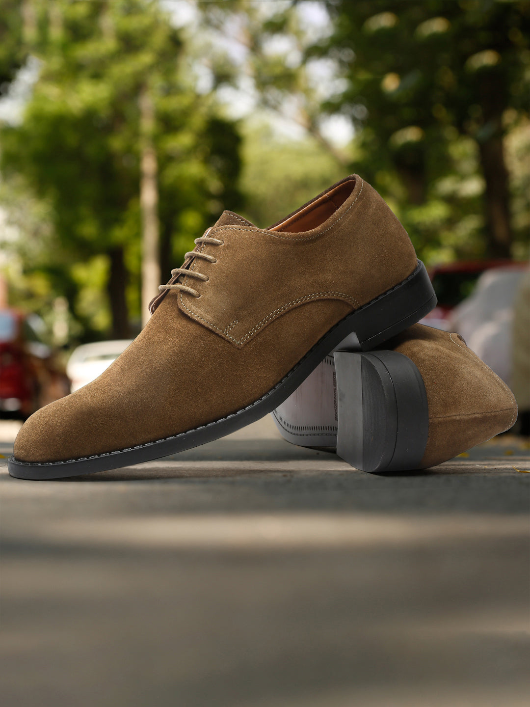 Olive Green Italian Suede Leather British Style Handcrafted Casual Shoe