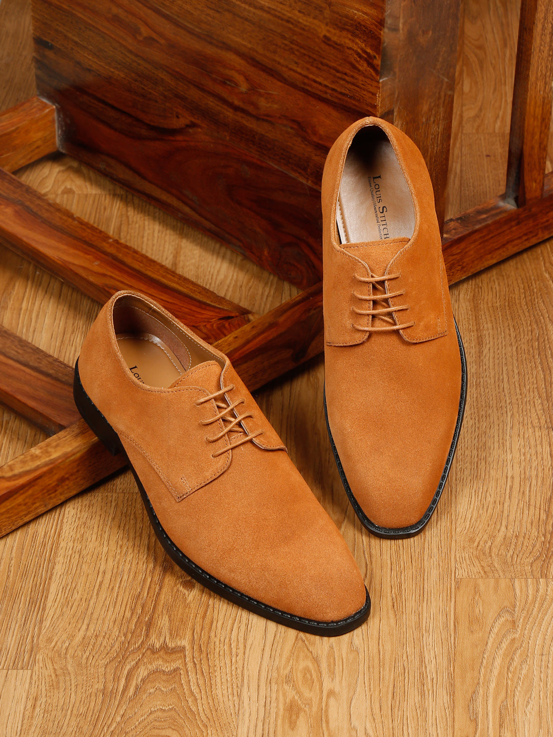 Russet Tan Italian Suede Leather Shoes Laceup British Style Handcrafted Casual Shoe