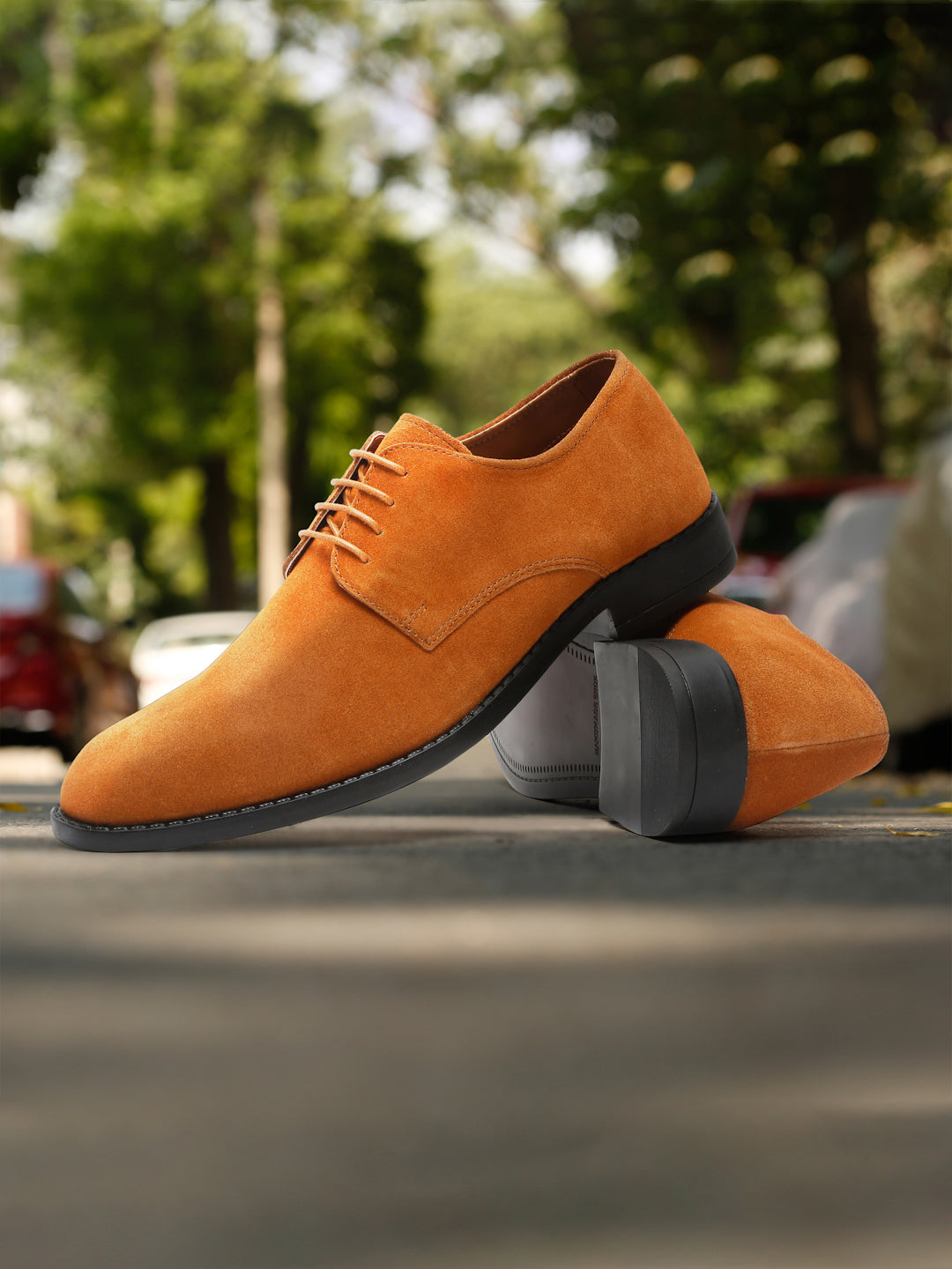 Russet Tan Italian Suede Leather Shoes Laceup British Style Handcrafted Casual Shoe