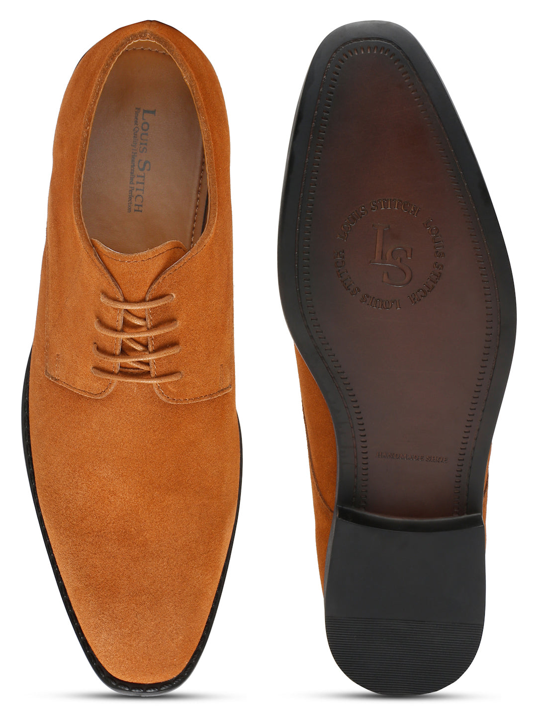 Russet Tan Italian Suede Leather Shoes Laceup British Style Handcrafted Casual Shoe