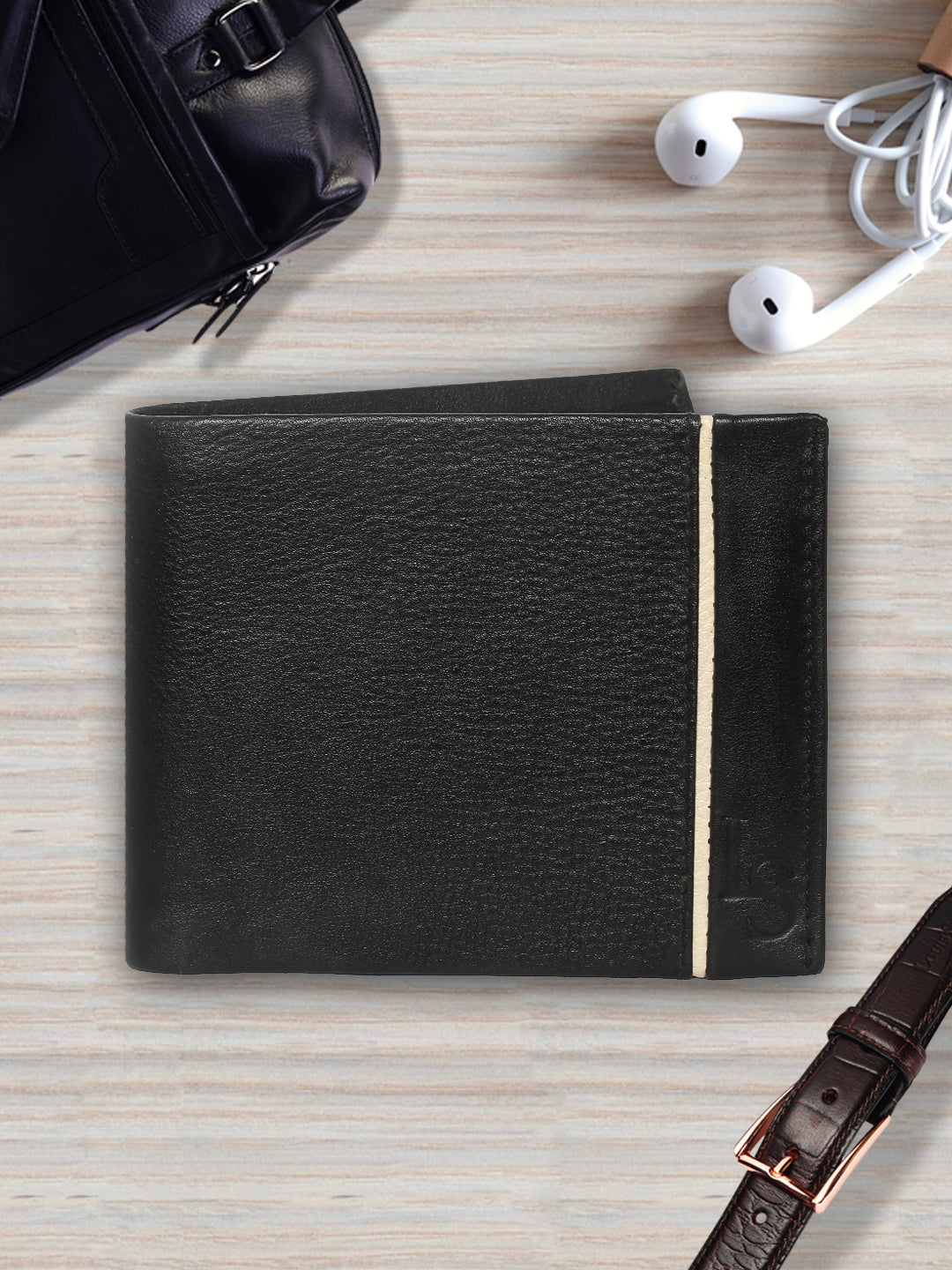 Black Duotone Italian Leather Wallet