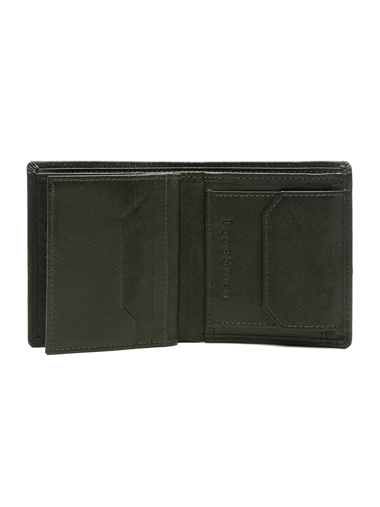 Seaweed Green Italian Saffiano Leather RFID Wallet
