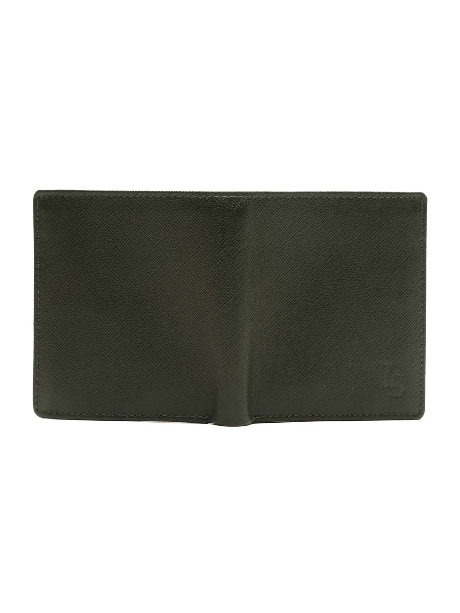 Seaweed Green Italian Saffiano Leather RFID Wallet