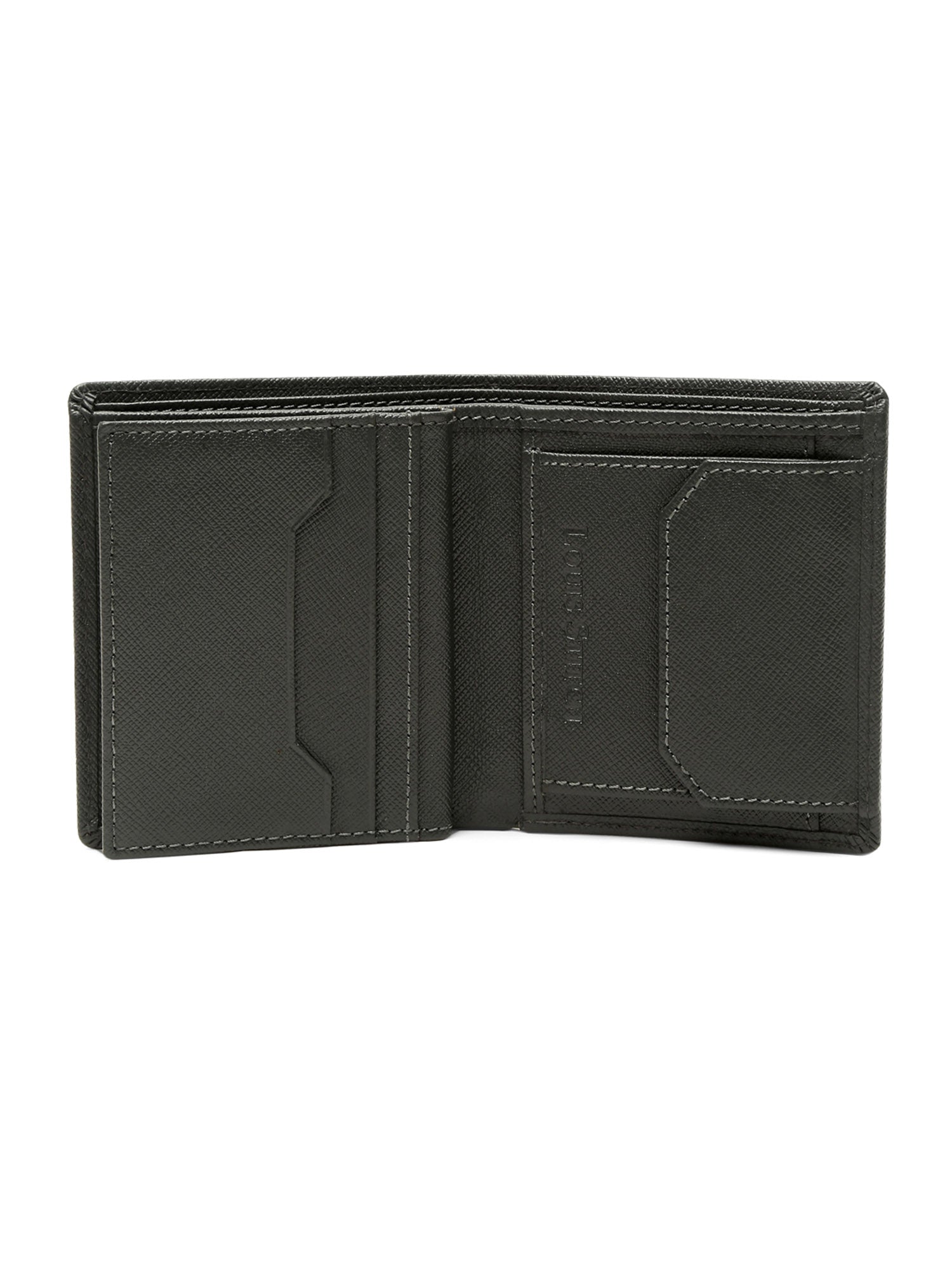 Ash Grey Italian Saffiano Leather RFID Wallet