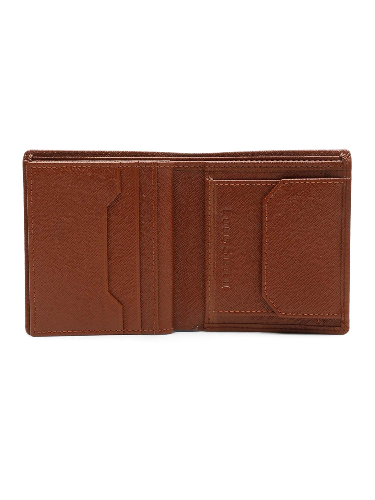 Russet Tan Italian Saffiano Leather RFID Wallet