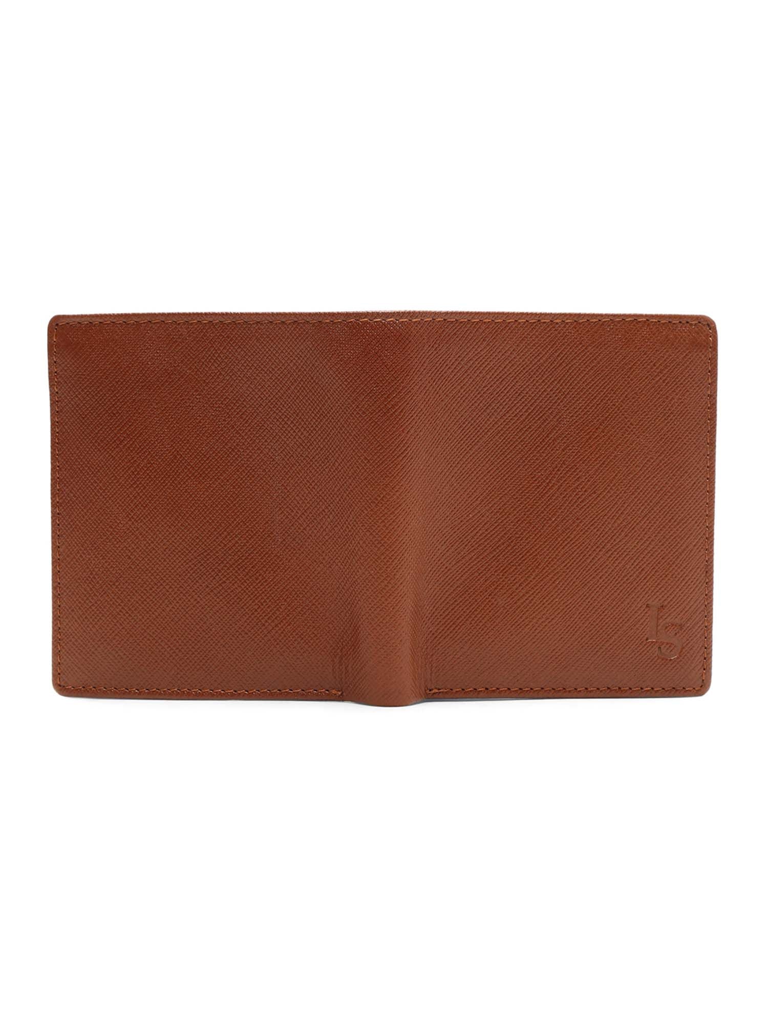 Russet Tan Italian Saffiano Leather RFID Wallet