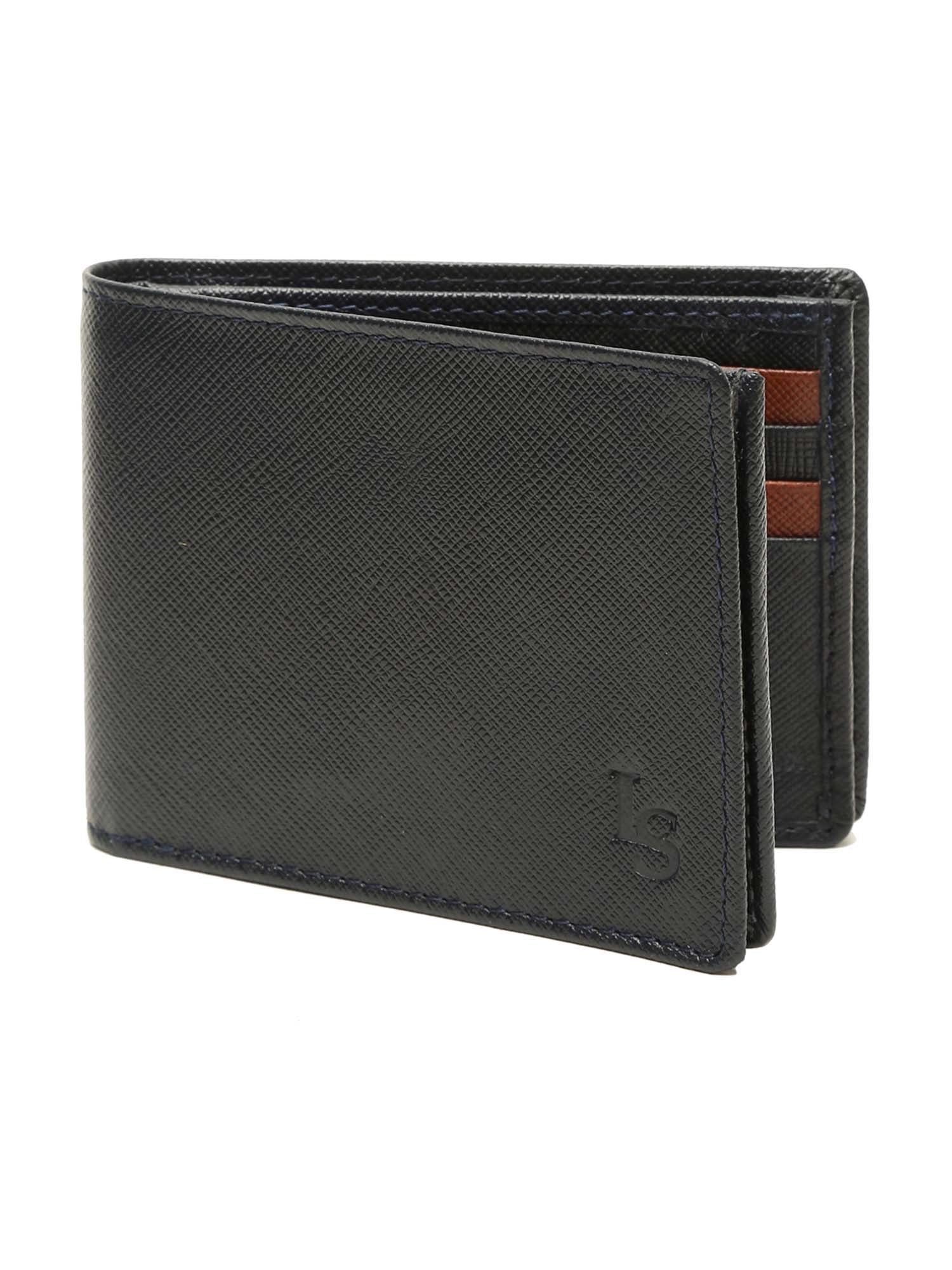 Federal Blue Italian Saffiano Leather RFID Slim Wallet