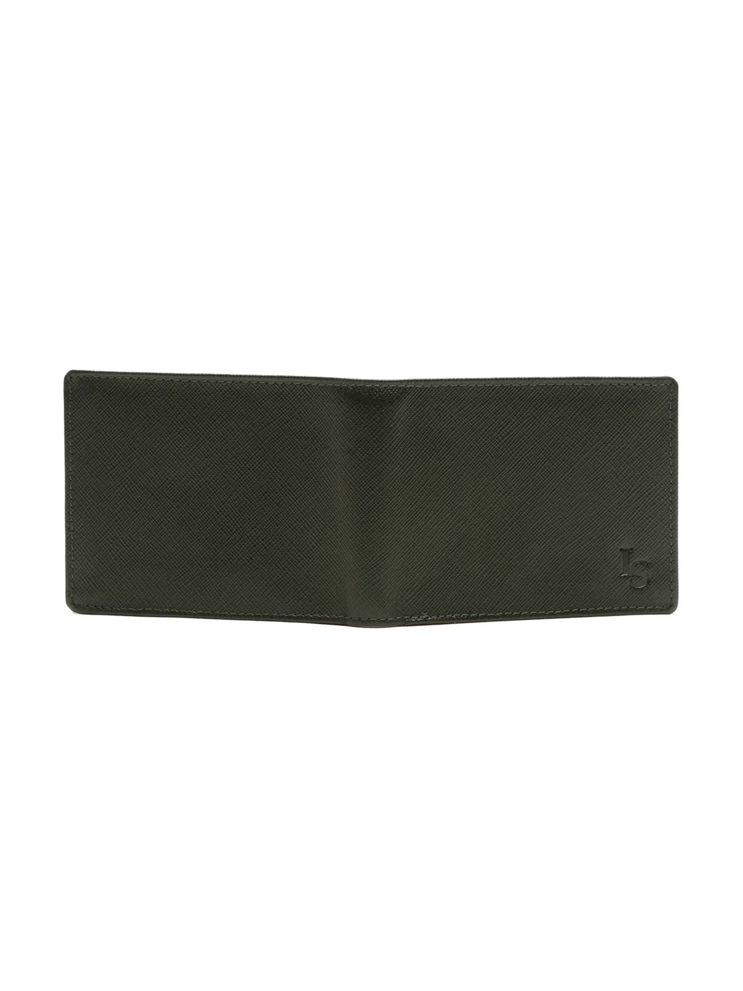 Seaweed Green Italian Saffiano Leather RFID Slim Wallet