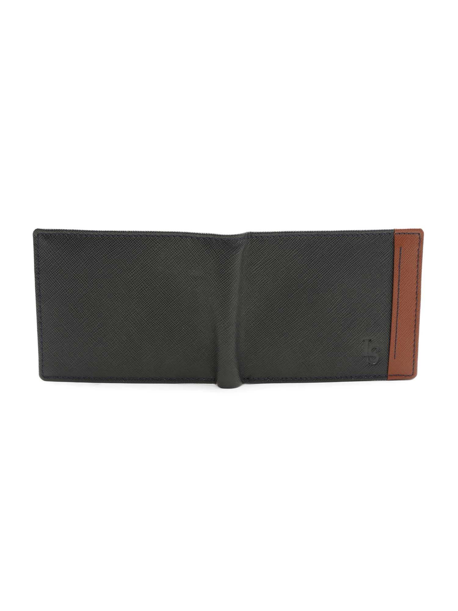 Federal Blue Italian Front Zip Saffiano Leather Wallet