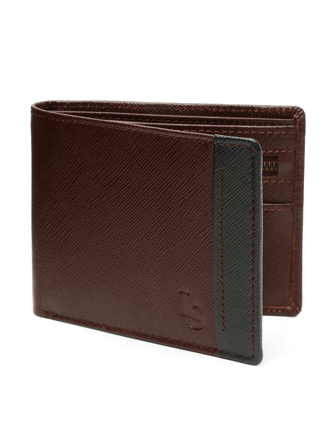 Rosewood Italian Front Zip Saffiano Leather Wallet