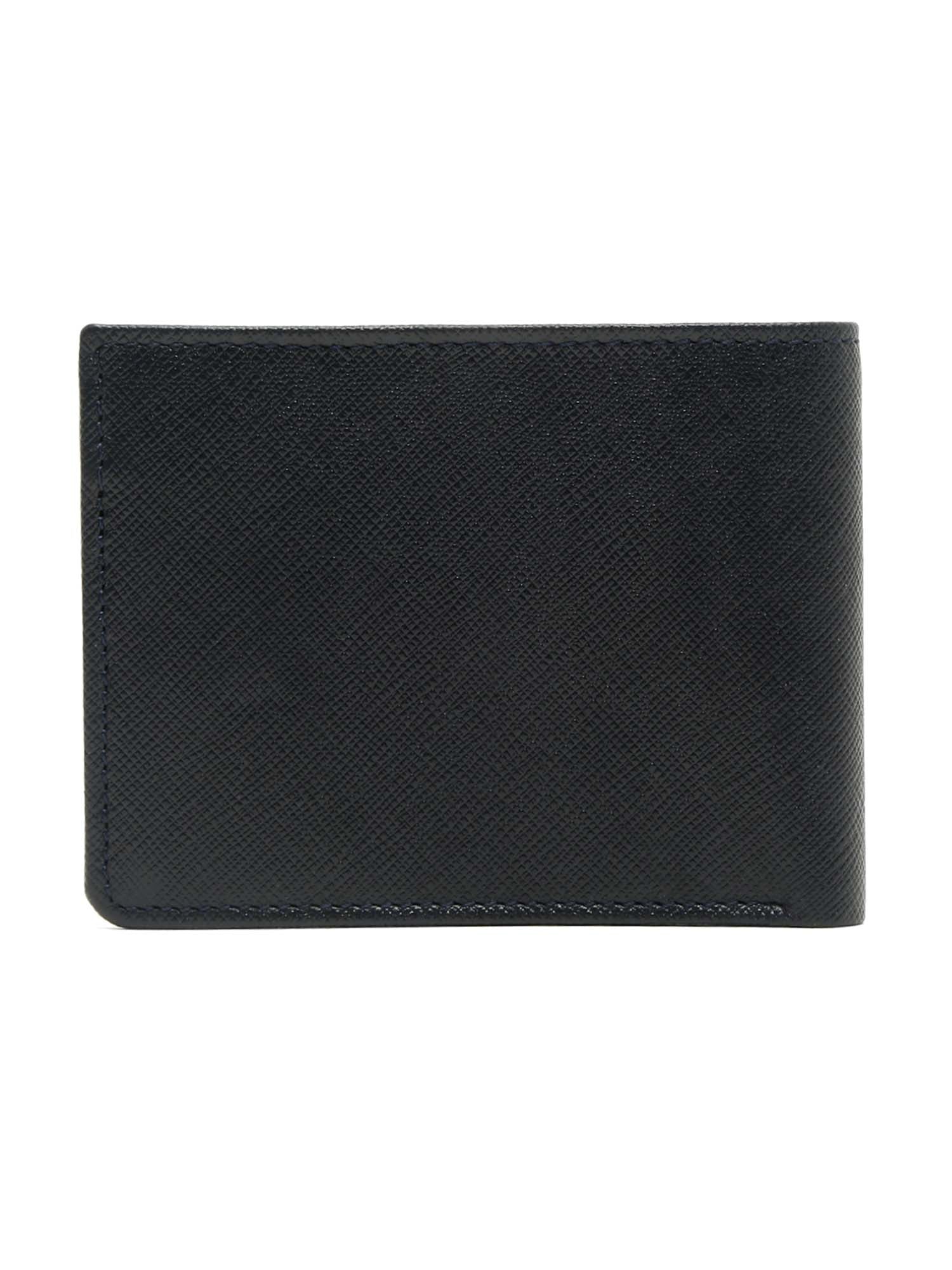 Denim Blue Italian Saffiano Leather Zipper Wallet