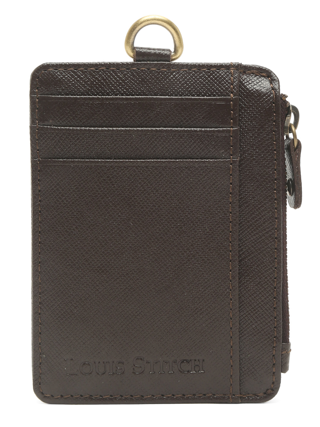 Bistre Brown Italian Saffiano Leather Wallet