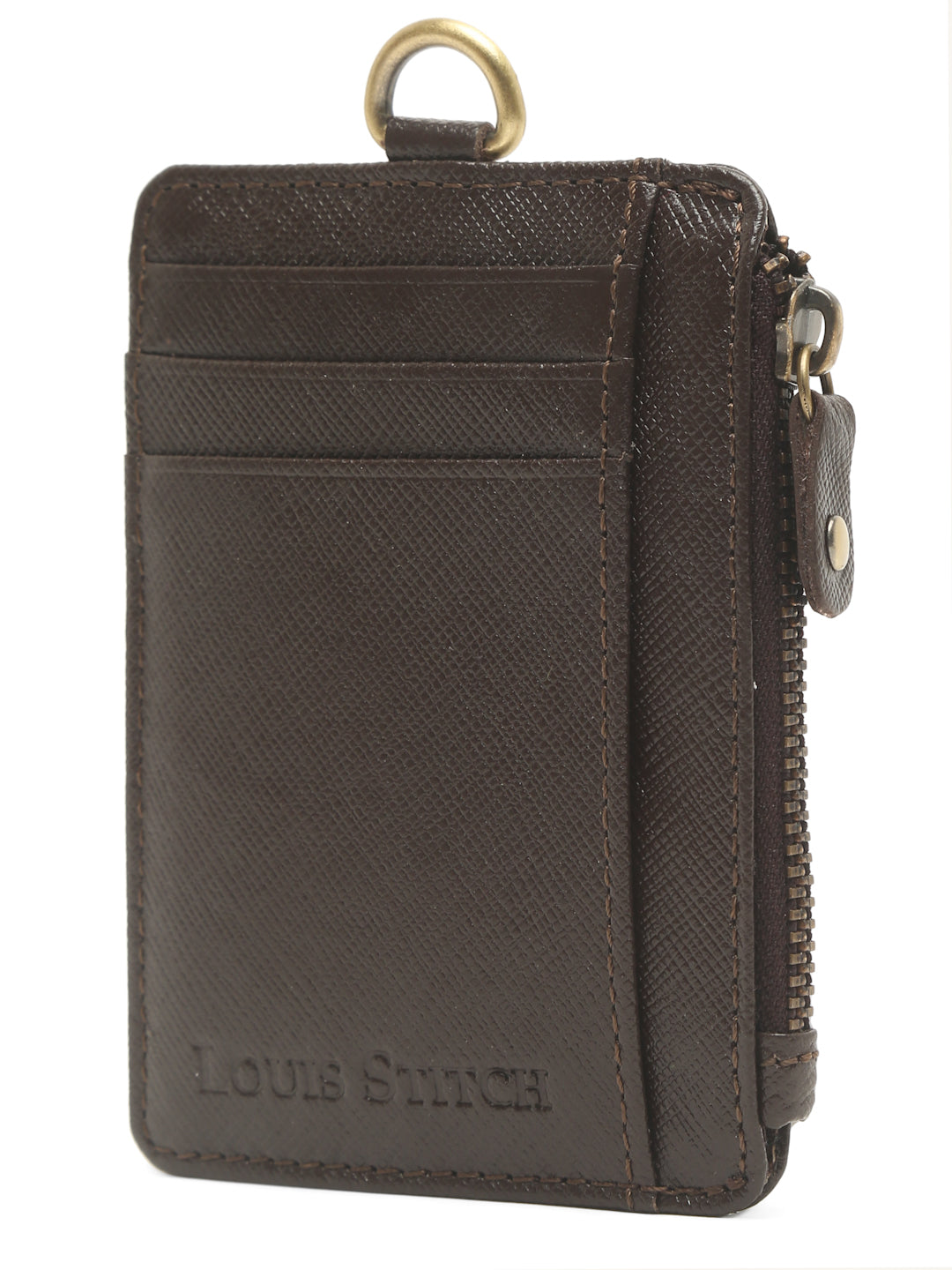 Bistre Brown Italian Saffiano Leather Wallet