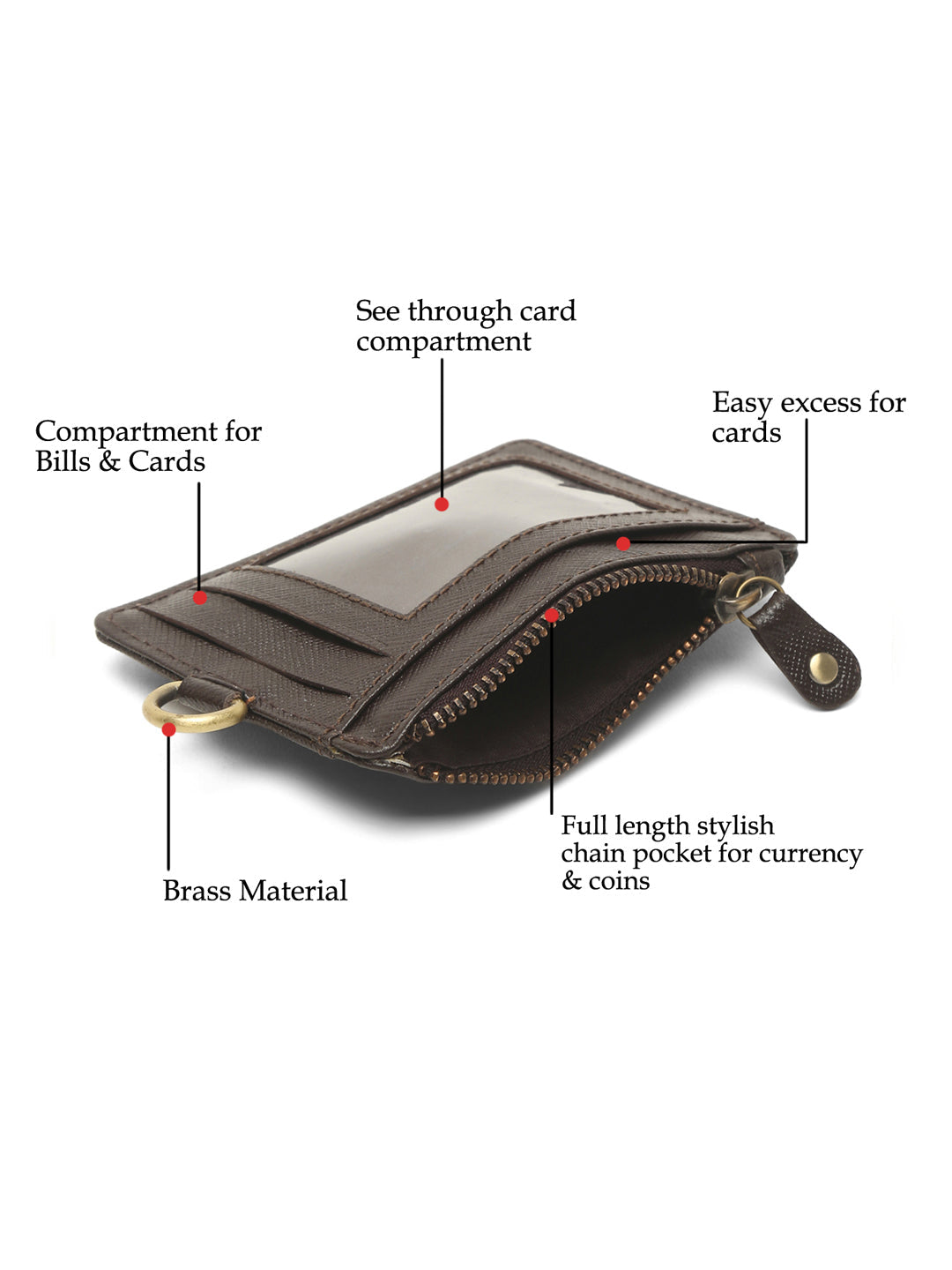 Bistre Brown Italian Saffiano Leather Wallet