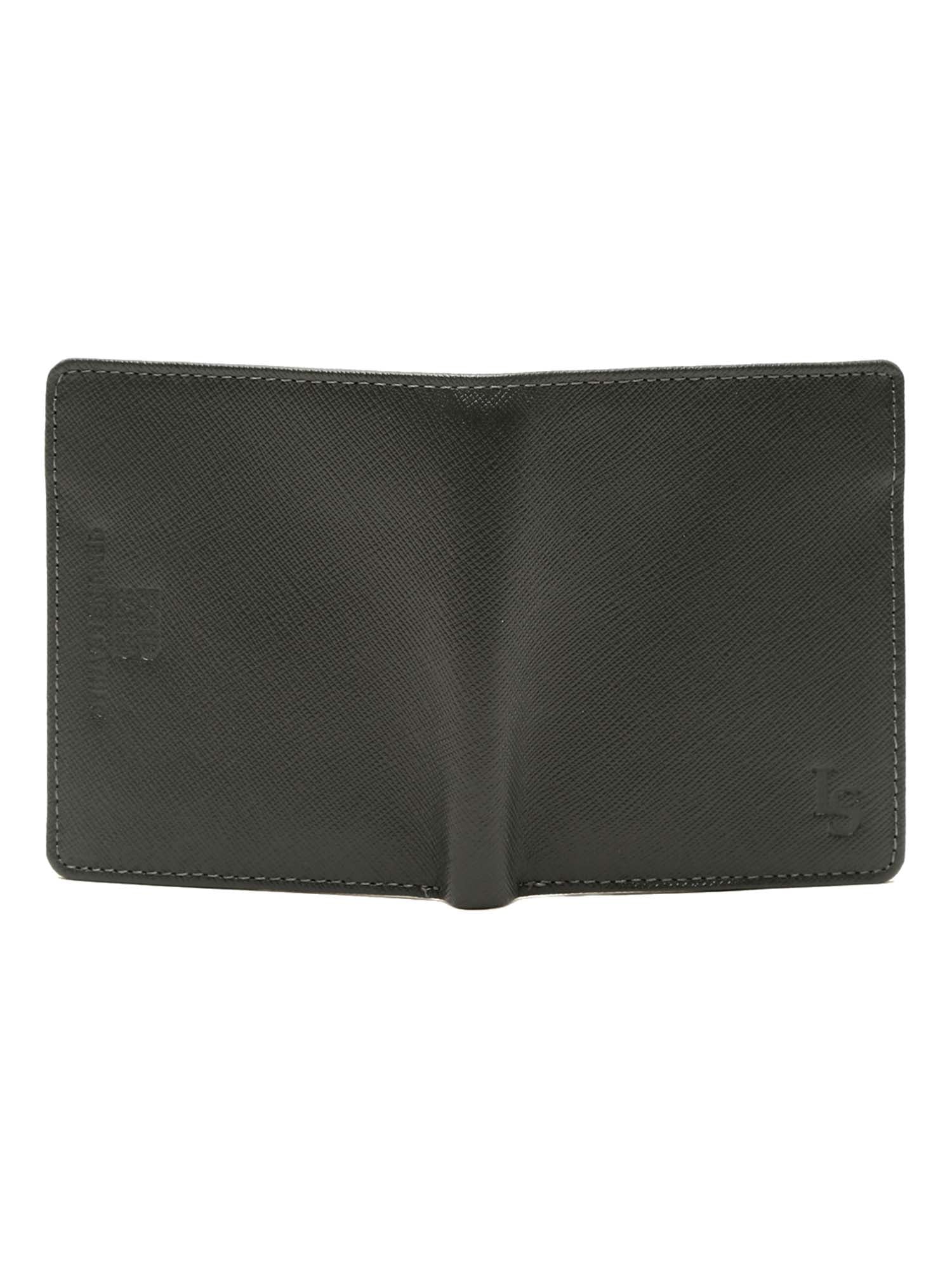 Ash Grey Italian Saffiano Leather RFID Slim Wallet
