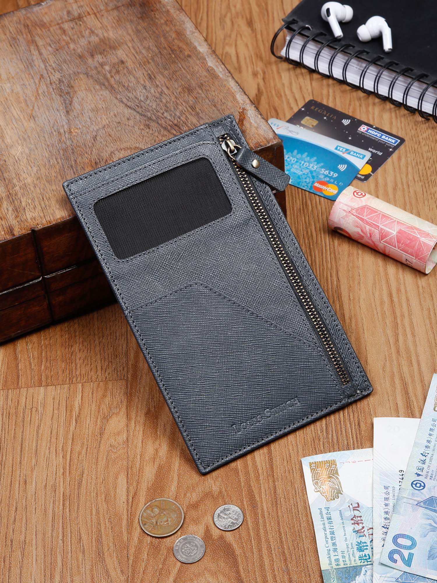 Italian Saffiano Leather Passport Holder With RFID Protection