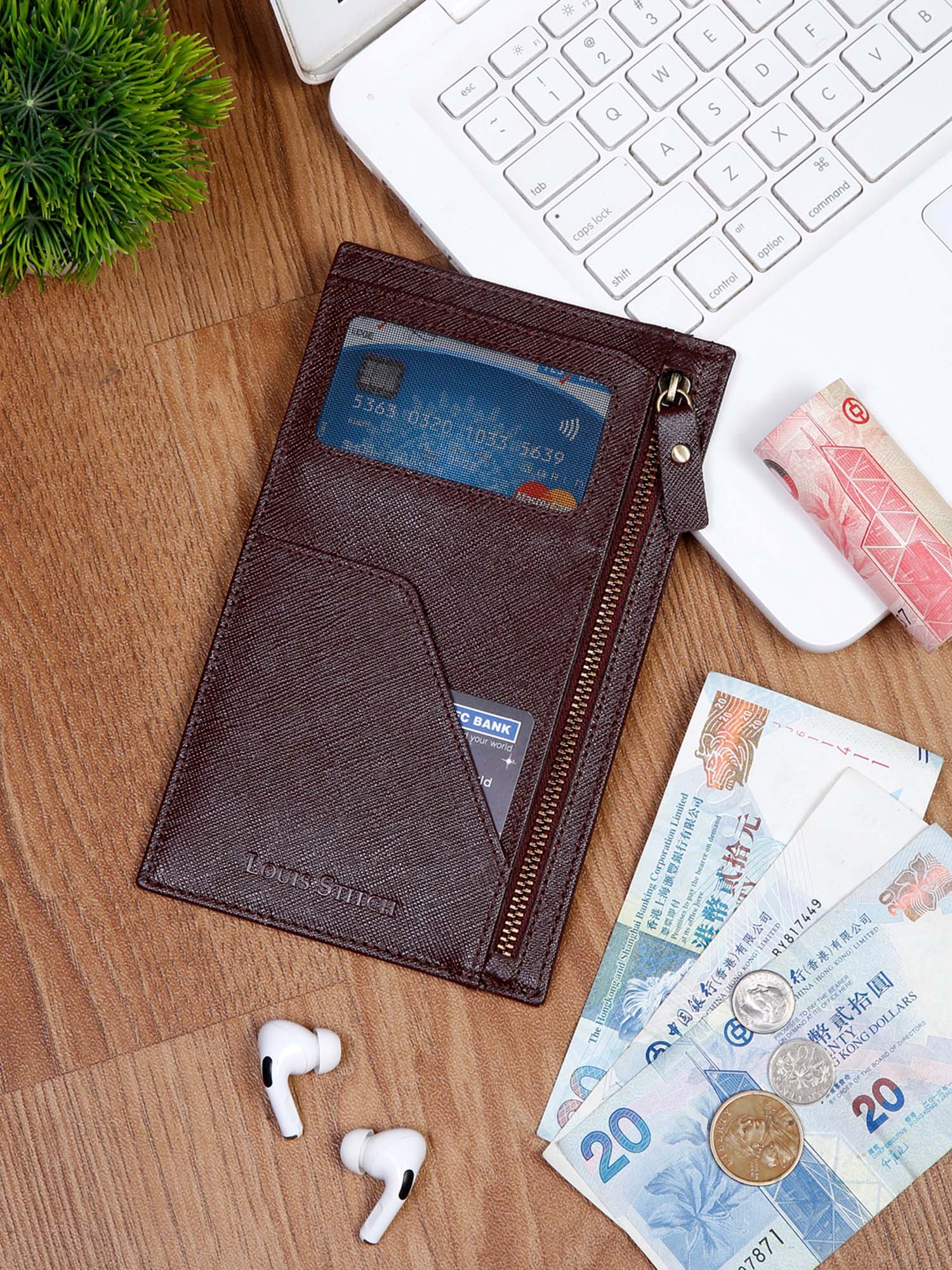 Italian Saffiano Leather Passport Holder With RFID Protection