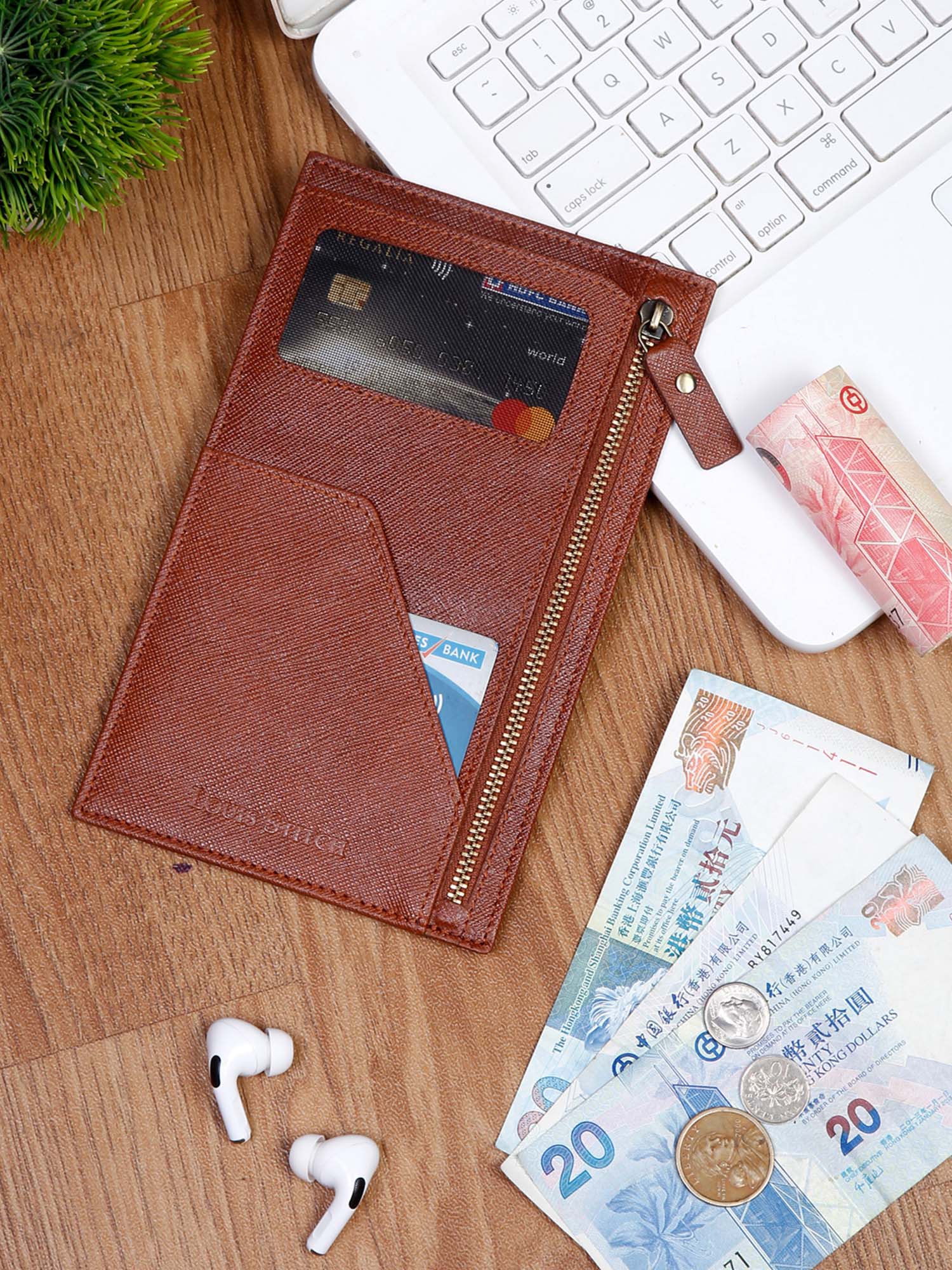 Italian Saffiano Leather Passport Holder With RFID Protection