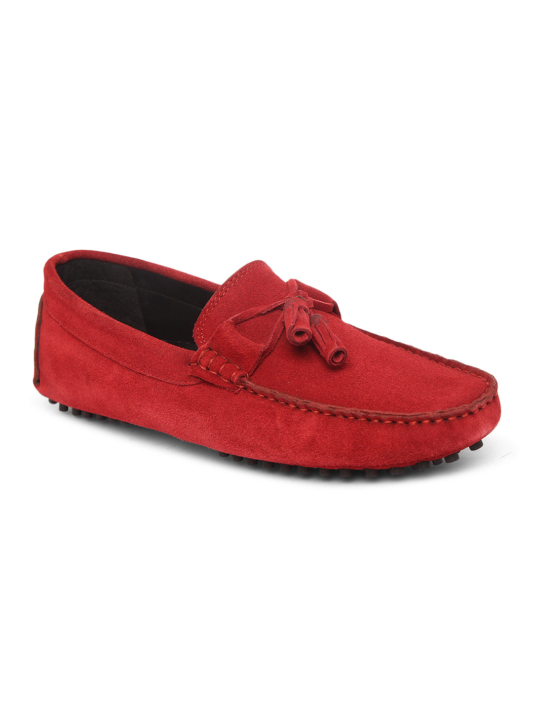Handmade Italian Suede Leather Penny Tassel Loafers