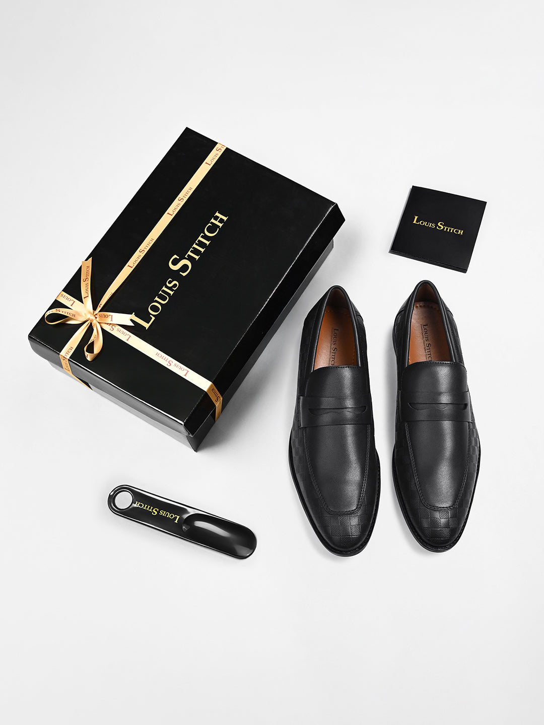 Jet Black Handcrafted Embossed Moccasin Slipon