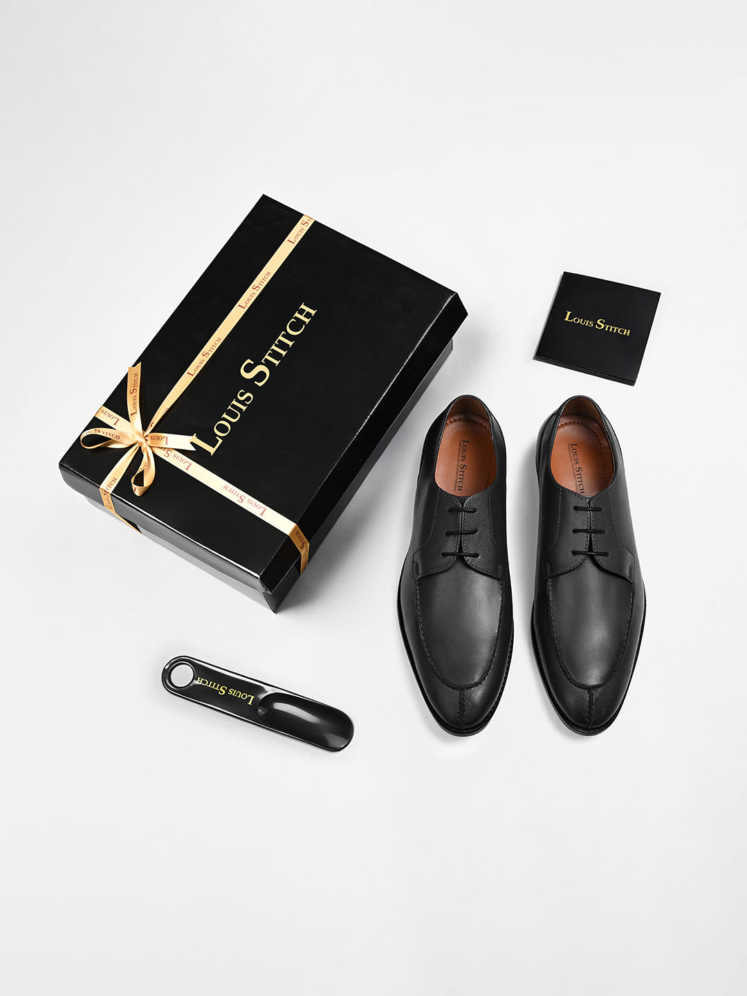 Jet Black Handcrafted Derby Laceups Shoes
