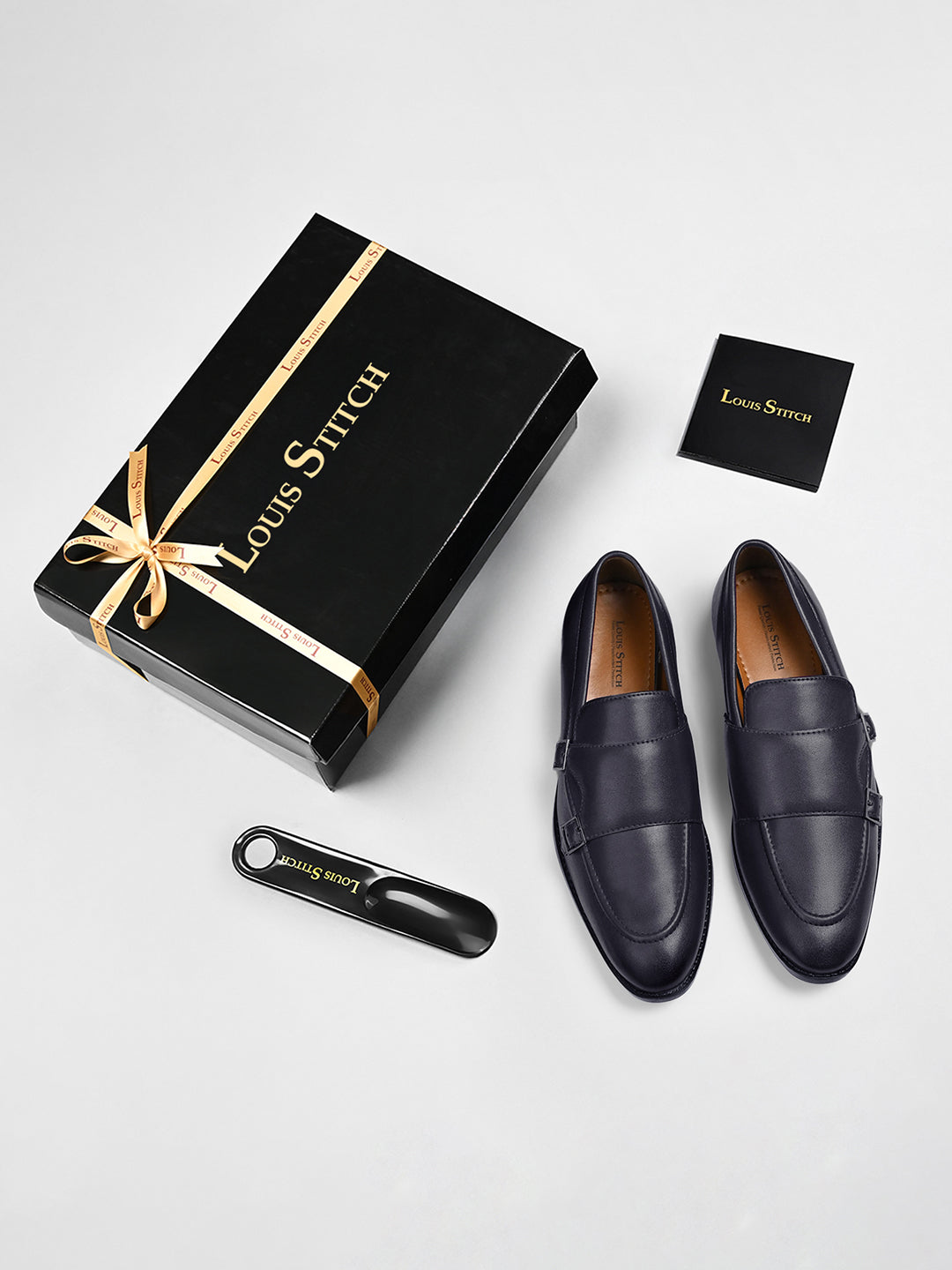 Federal Blue Handcrafted Slipon Style Comfortable Monk