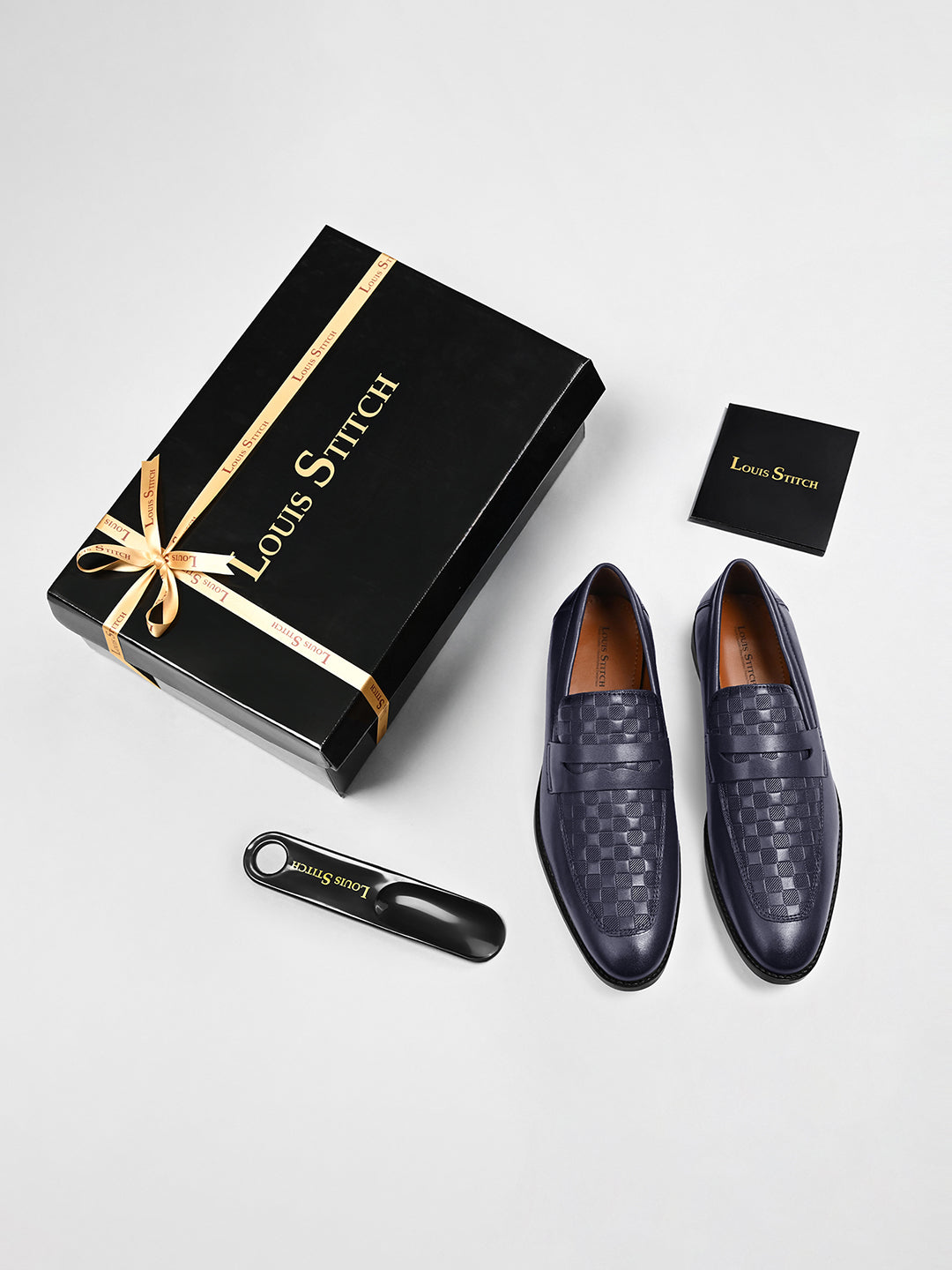 Federal Blue Handcrafted Moccasins Slipon