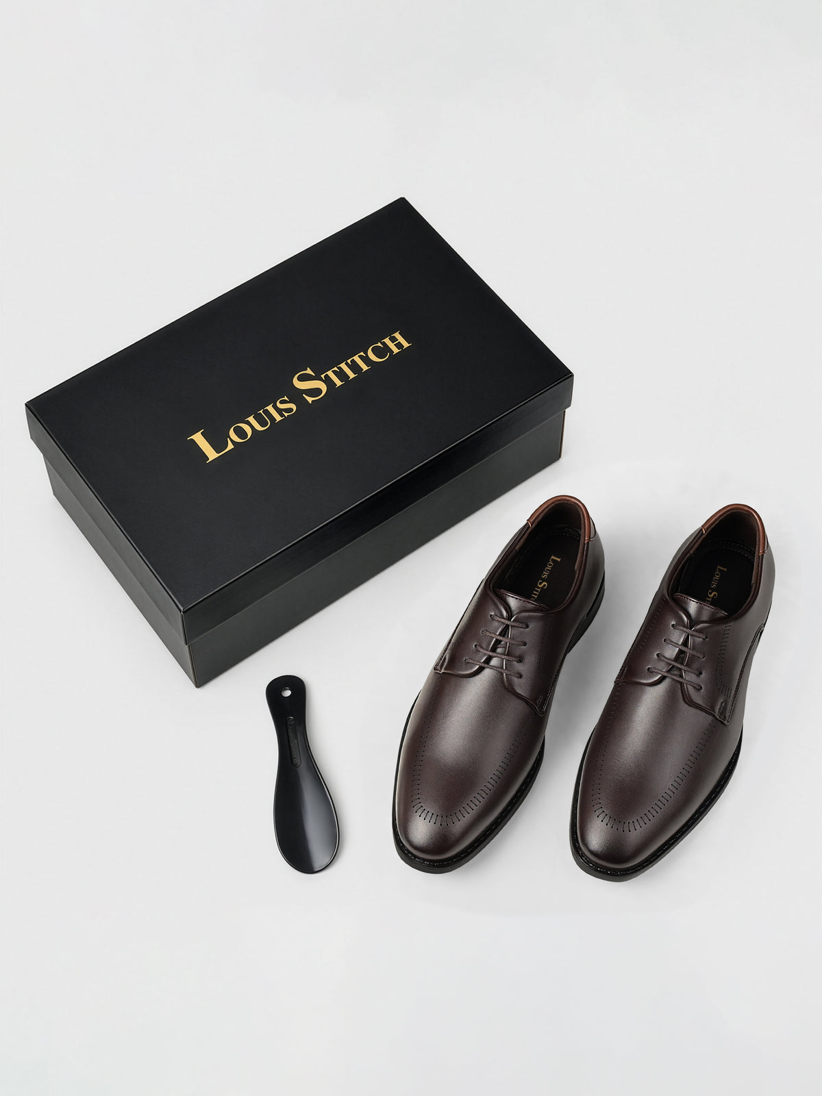 Brunette Brown Formal Derby Lace-Up Shoes