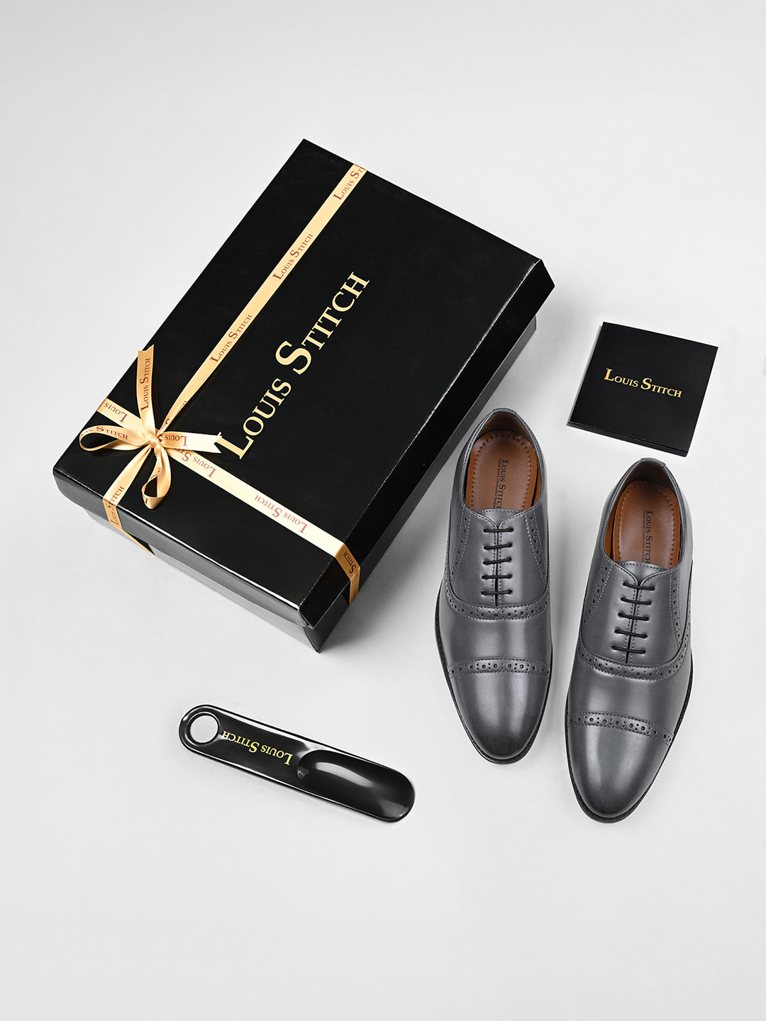 Ash Grey Oxford Style Comfortable Formal Laceup Shoes