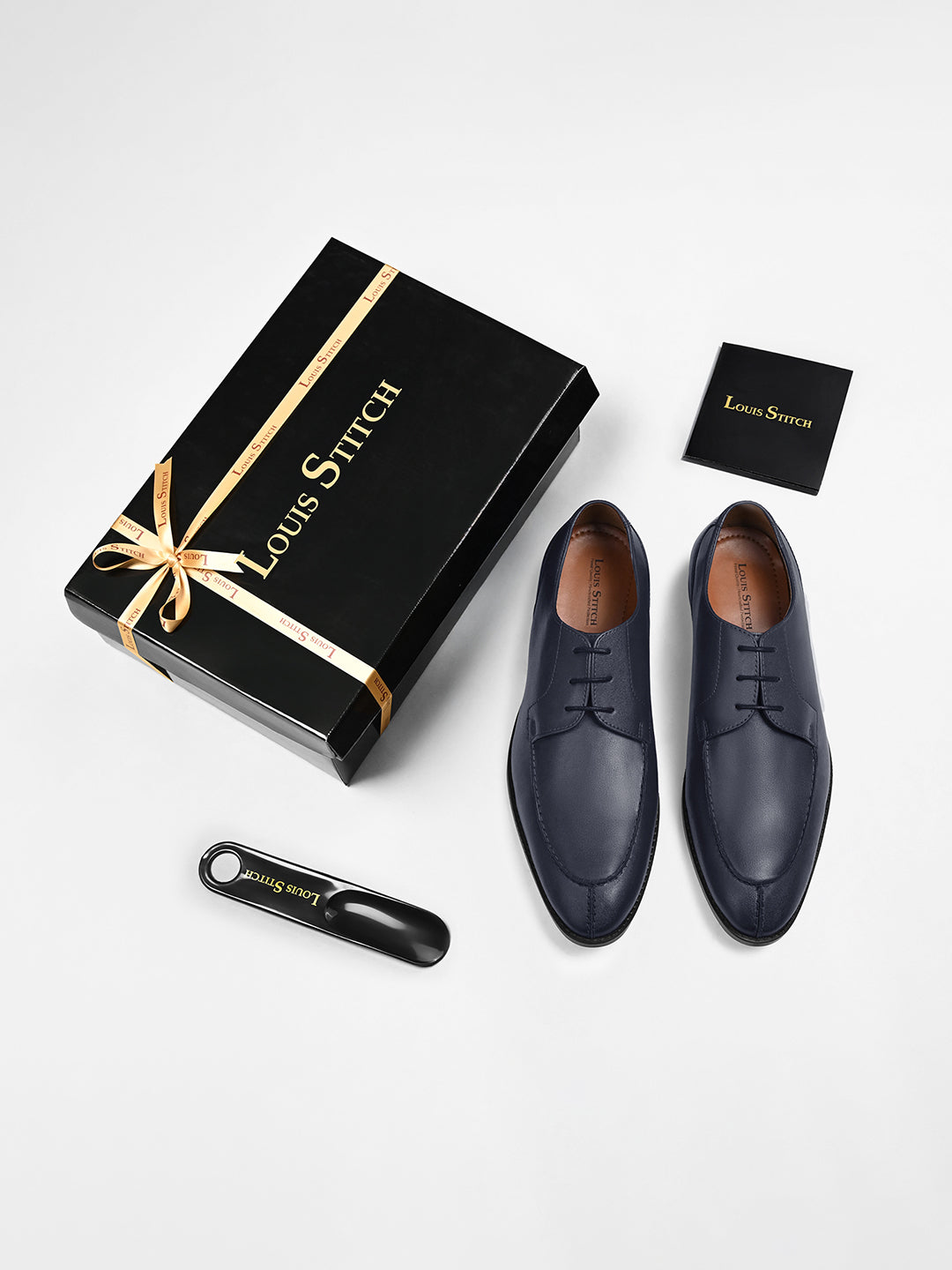 Federal Blue Handcrafted Derby Laceups Shoes