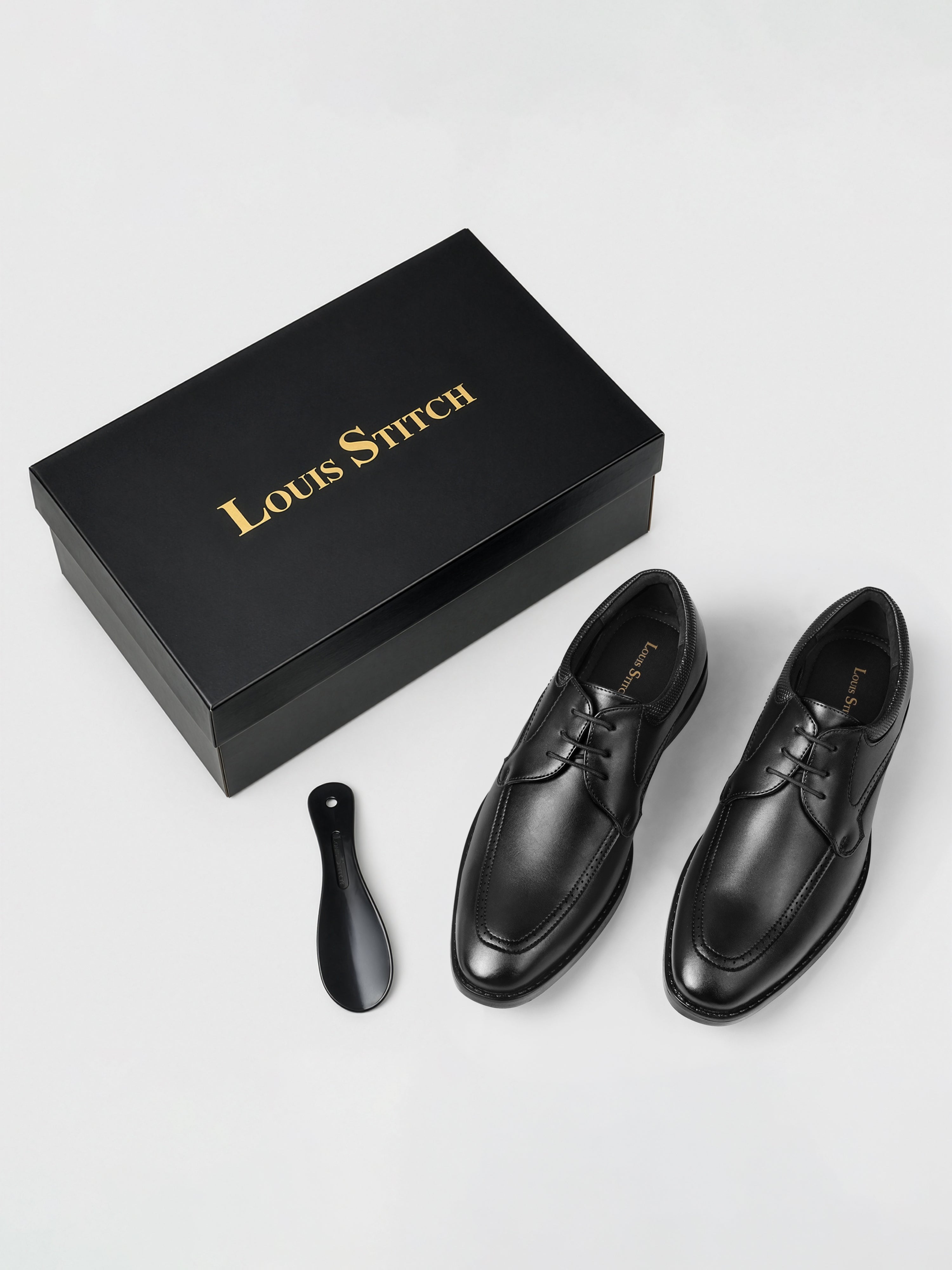 Jet Black Formal Derby Lace-Up Shoes