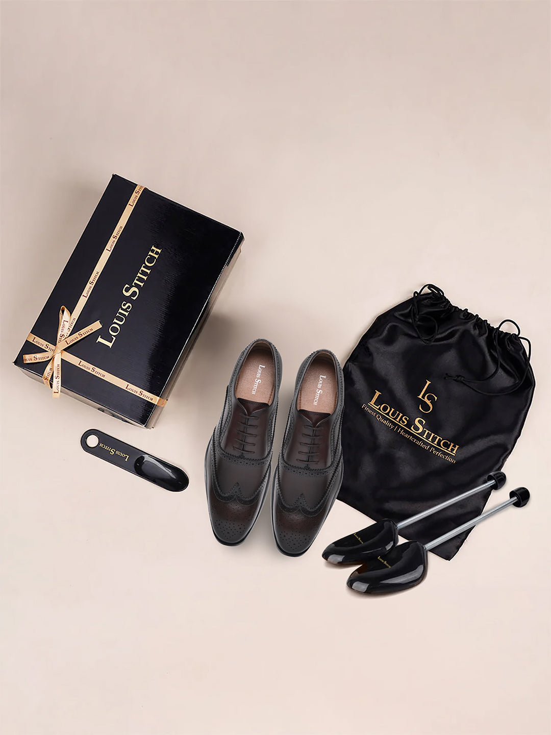 Brunette Brown Italian Crust Leather Formal Brogue