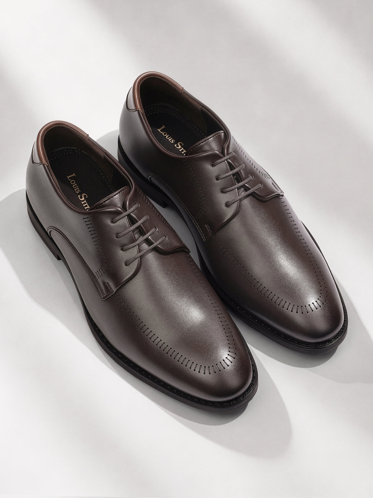 Brunette Brown Formal Derby Lace-Up Shoes