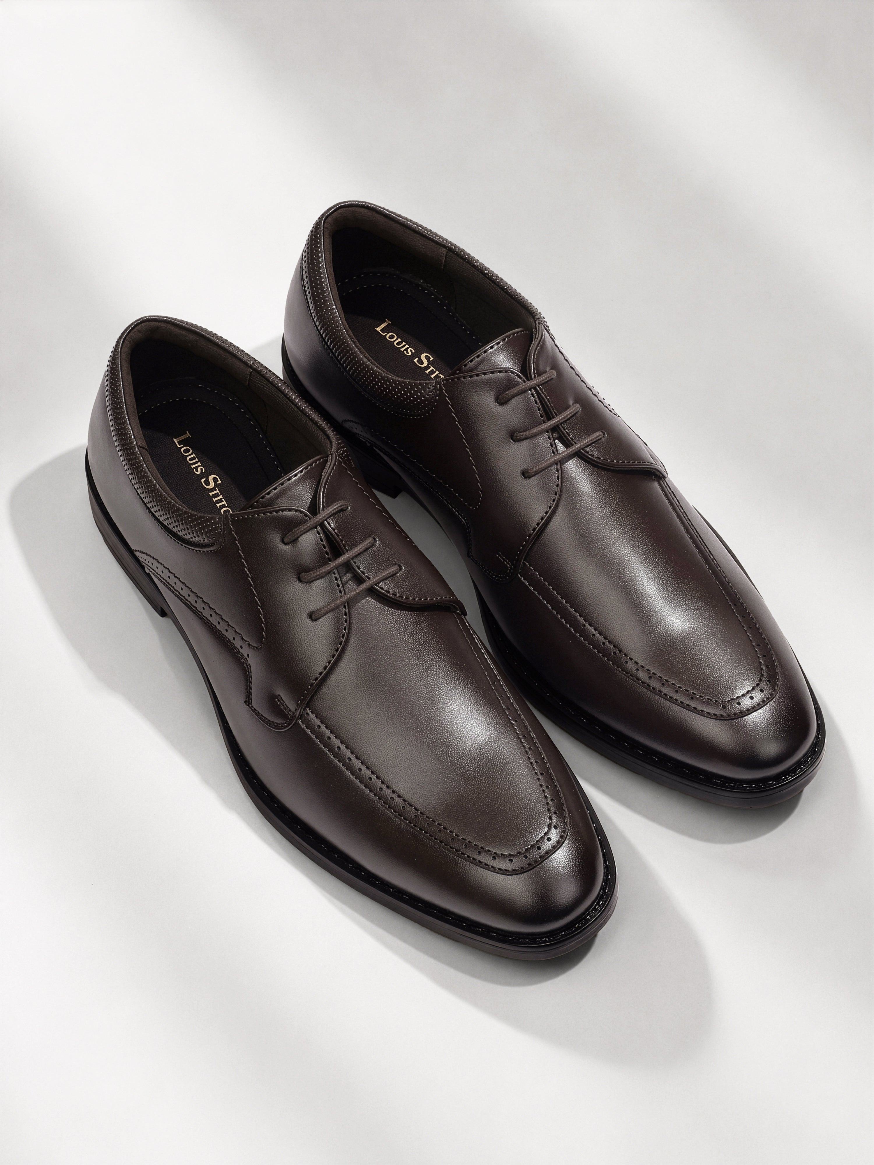Brunette Brown Formal Derby Lace-Up Shoes