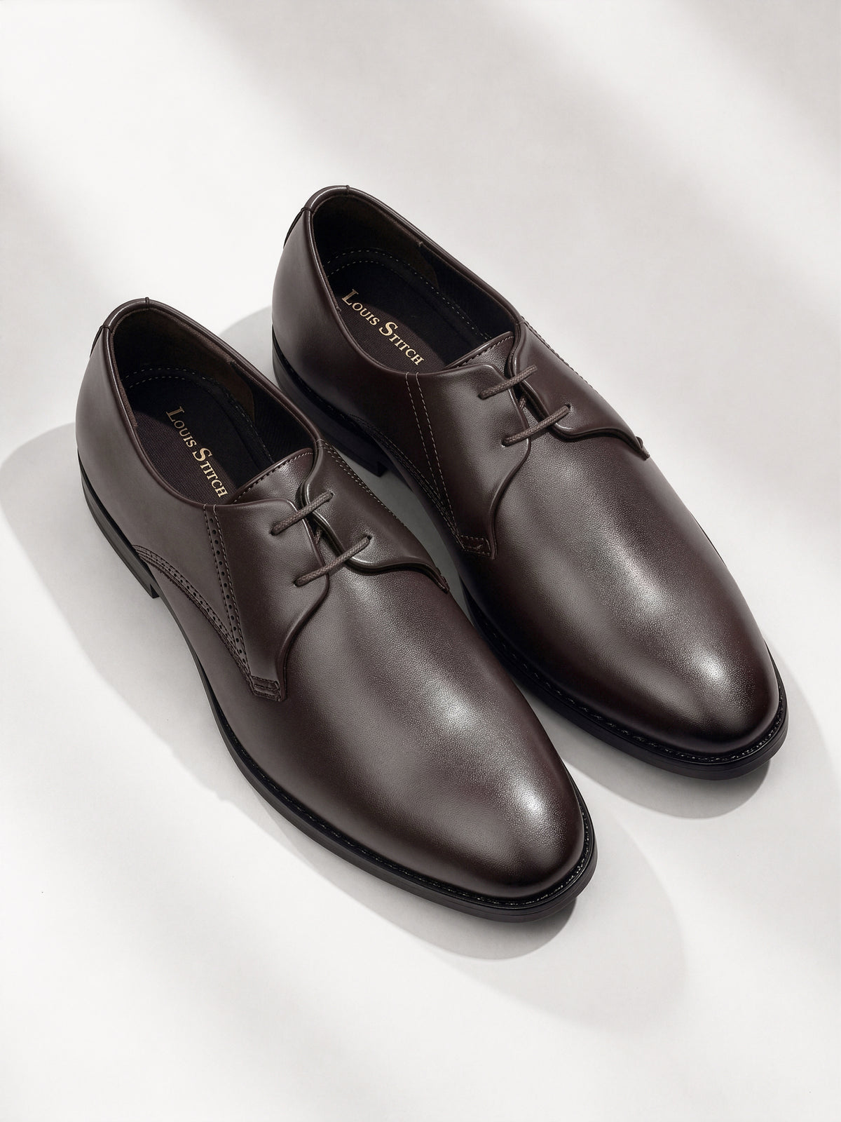 Brunette Brown Formal Derby Lace-Up Shoes