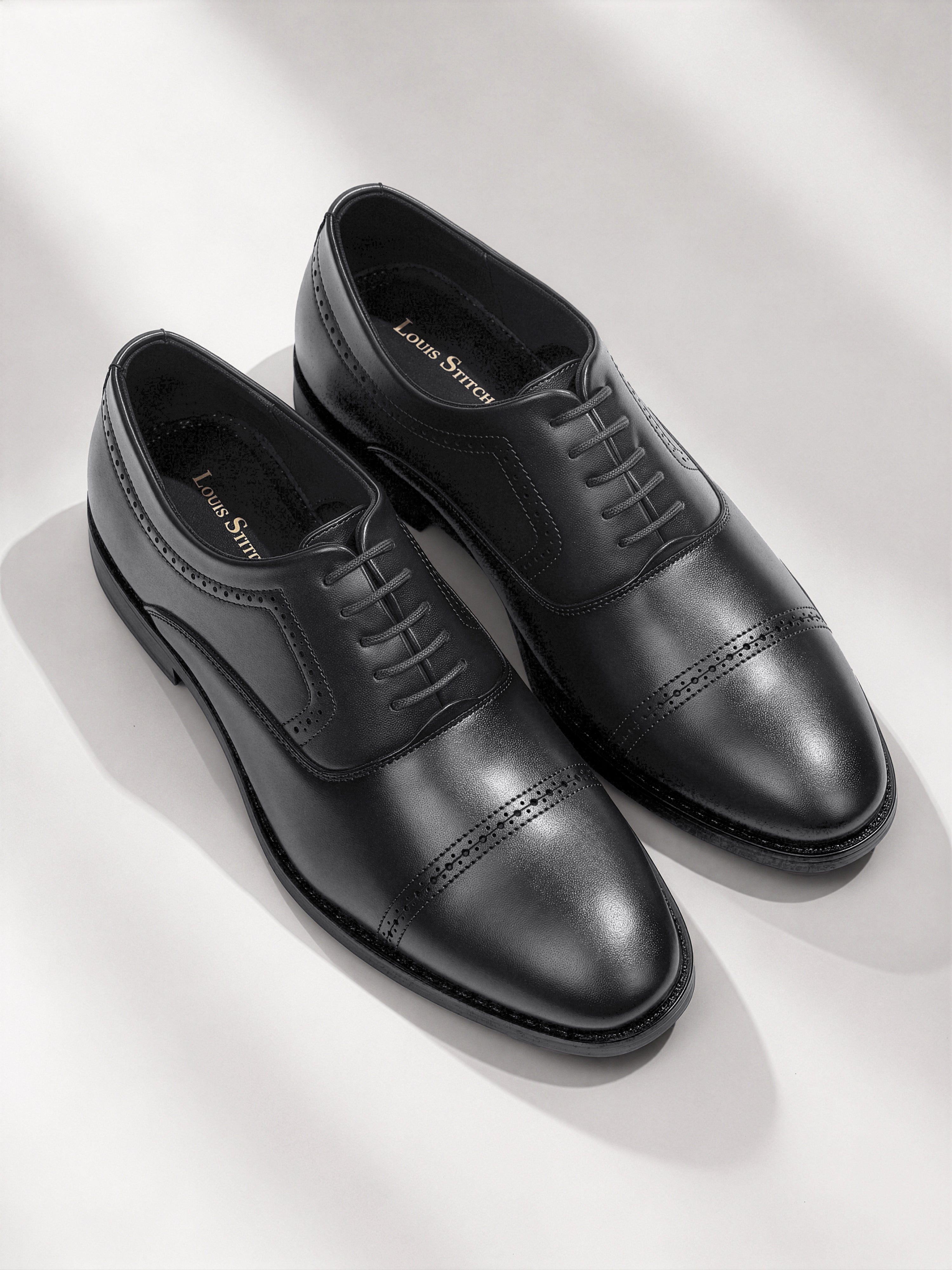 Jet Black Formal Oxford Lace-Up Shoes
