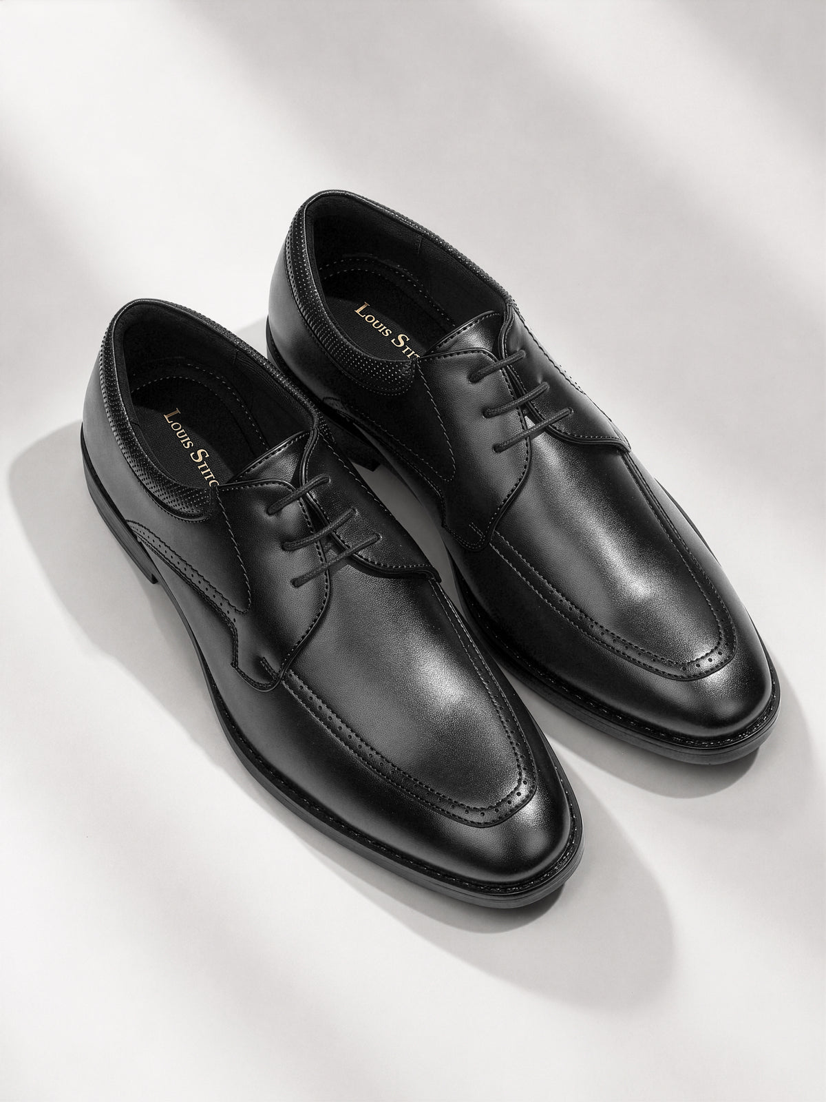 Jet Black Formal Derby Lace-Up Shoes