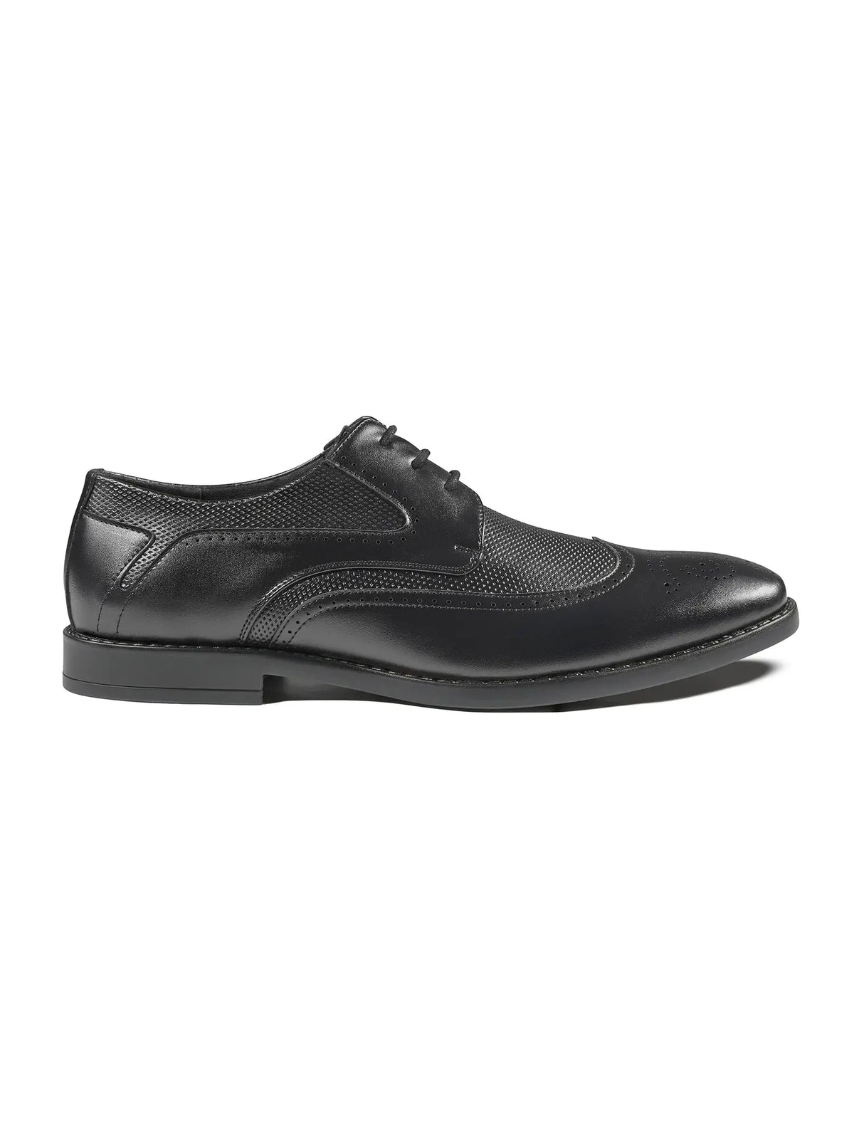 Jet Black Formal Brogue Lace-Up Shoes