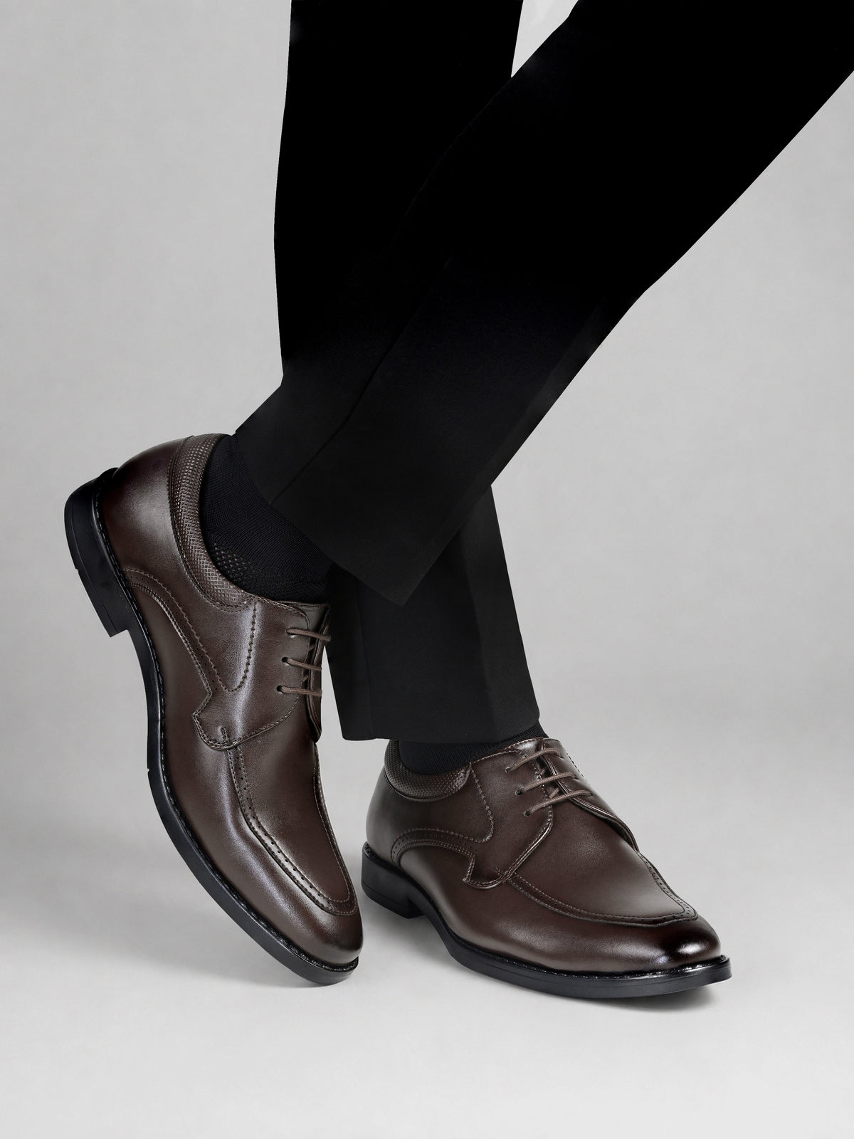 Brunette Brown Formal Derby Lace-Up Shoes