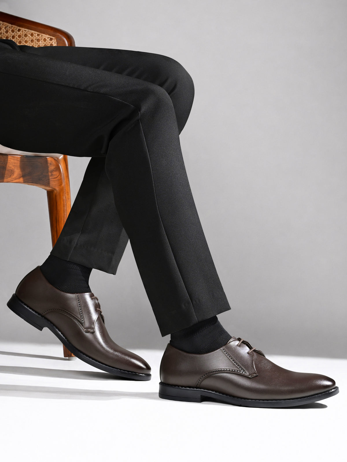 Brunette Brown Formal Derby Lace-Up Shoes