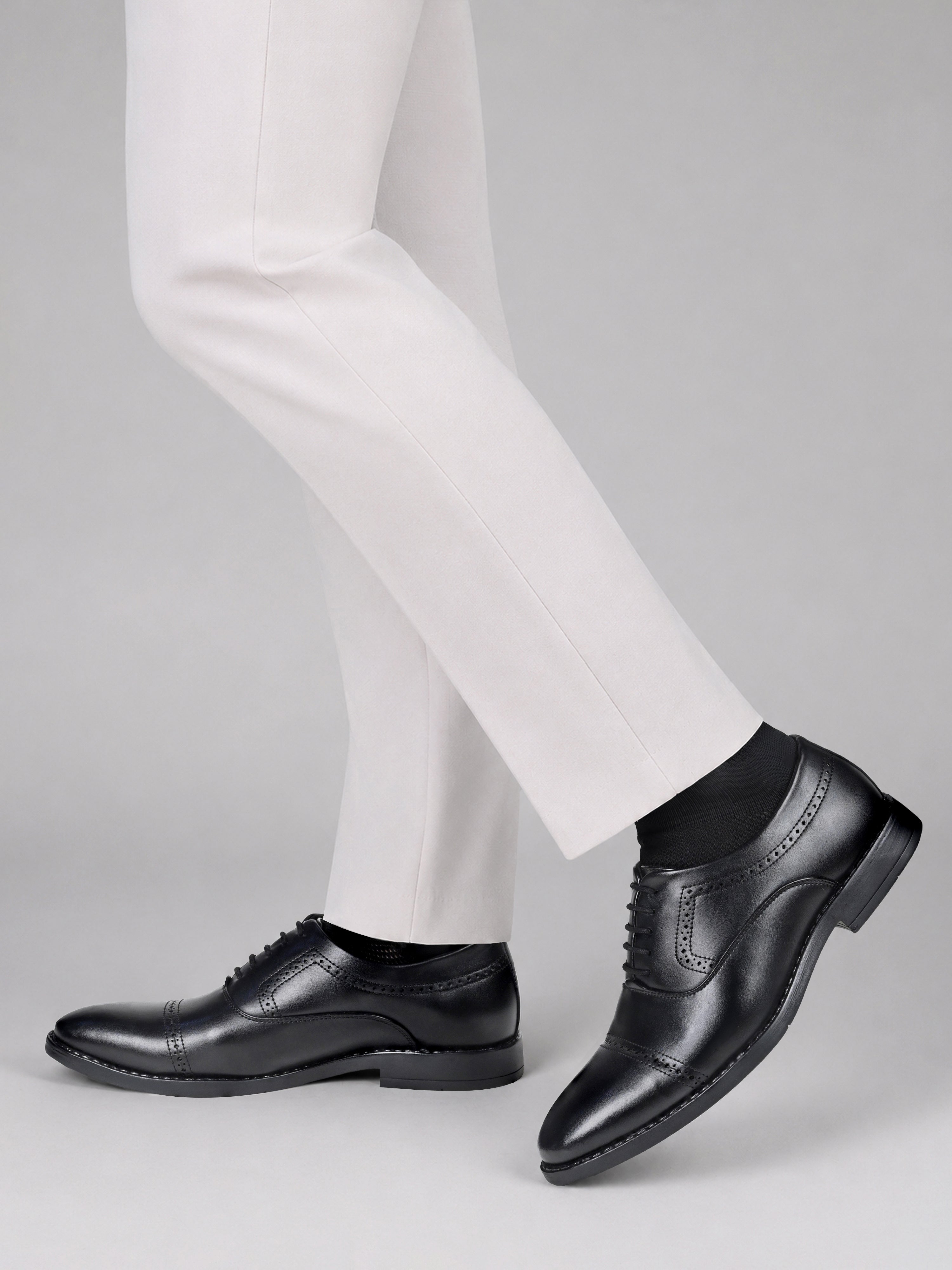Jet Black Formal Oxford Lace-Up Shoes