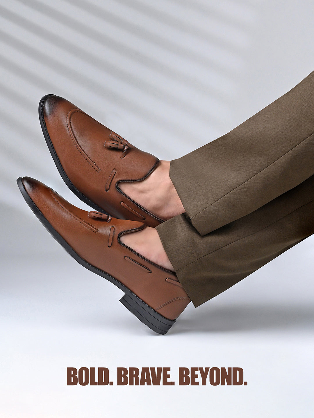 Tan Handcrafted Tassel Moccasin Slipon