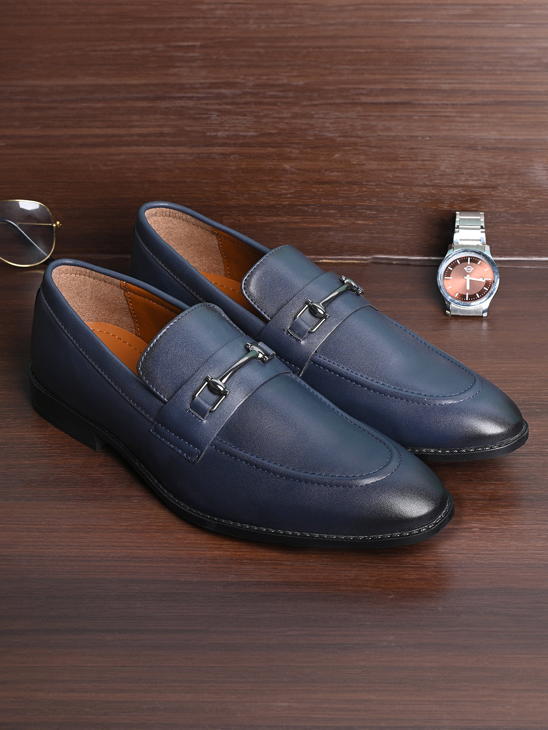 Federal Blue Handcrafted Slipon Style Comfortable Monks