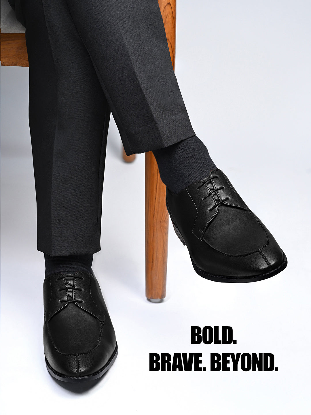 Jet Black Handcrafted Derby Laceups Shoes