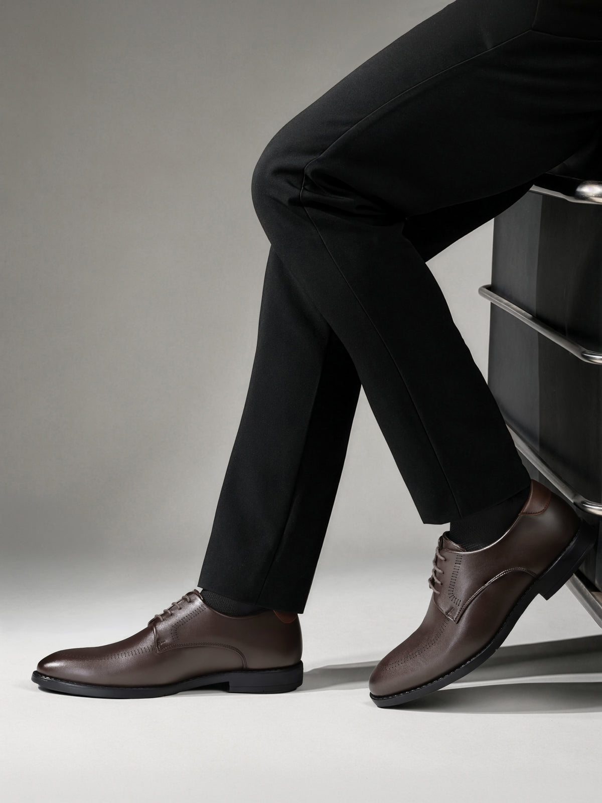 Brunette Brown Formal Derby Lace-Up Shoes