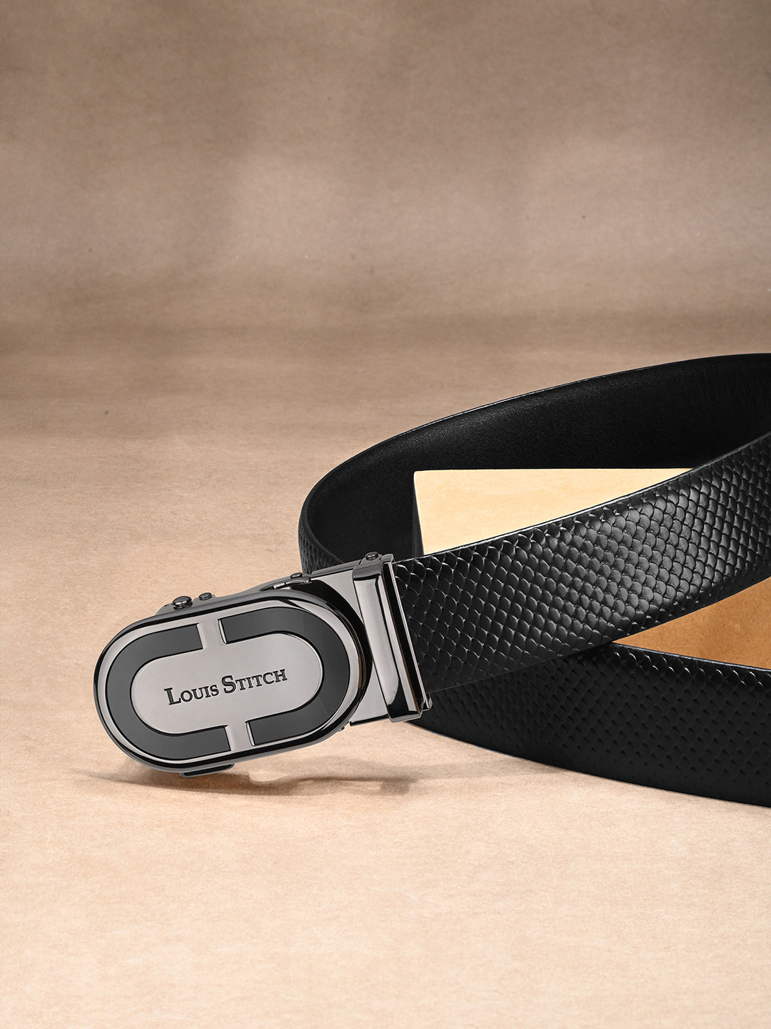 Handcrafted Italian Leather Auto Lock Formal Belt For Men
