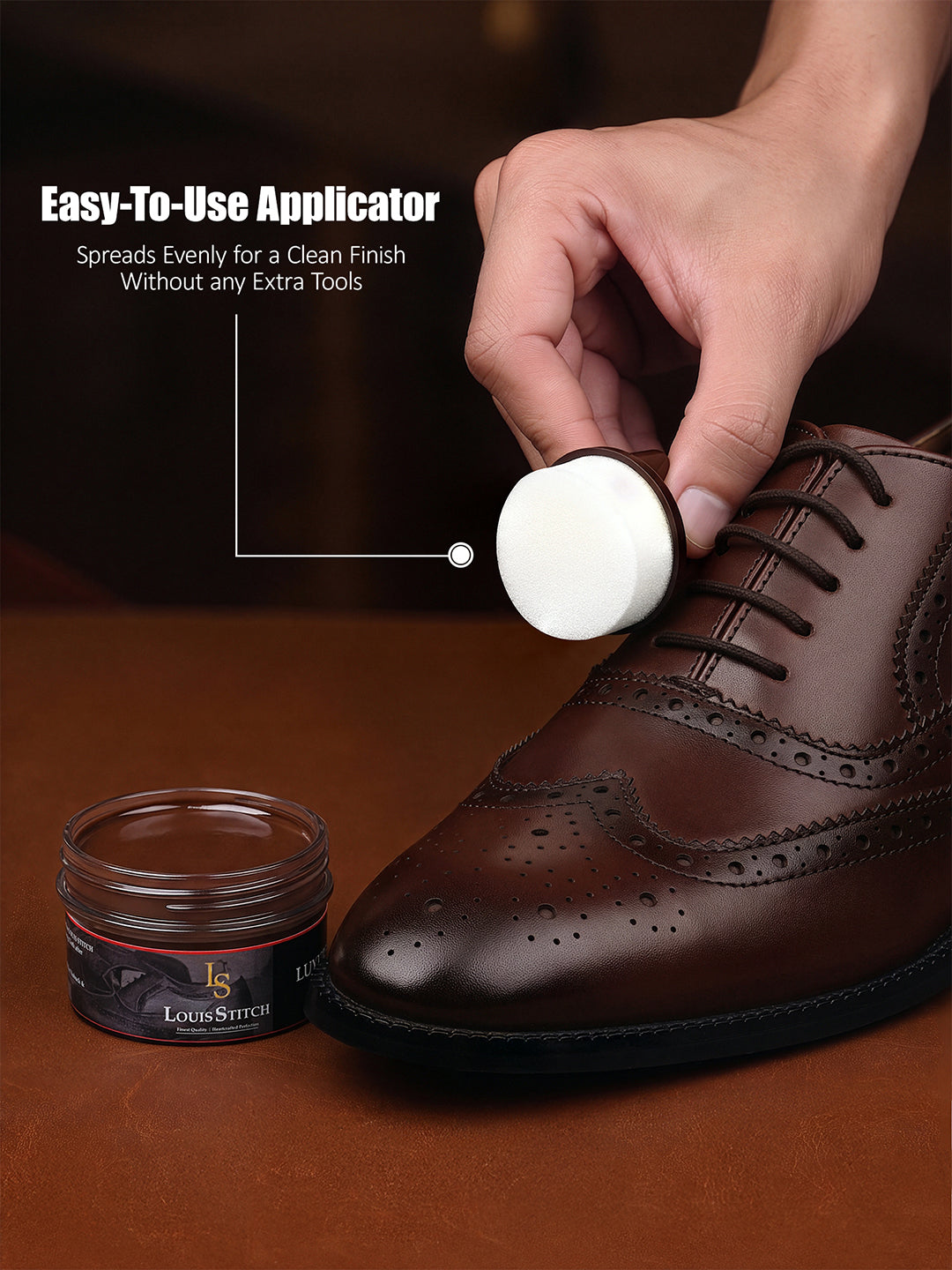 Black & Brown Leather Shoe Cream with Applicator - Best for Shoes and other leather articles (Pack of 3)