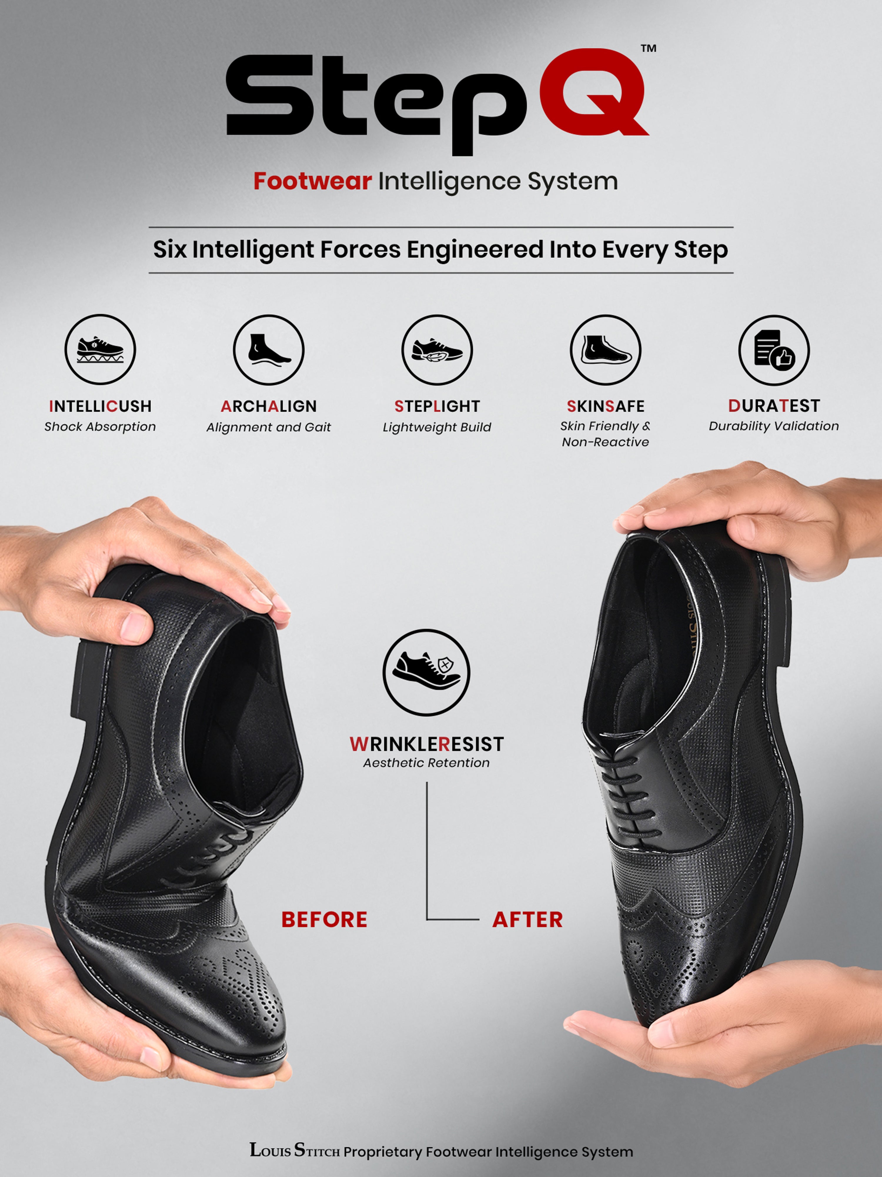 Jet Black Formal Brogue Lace-Up Shoes