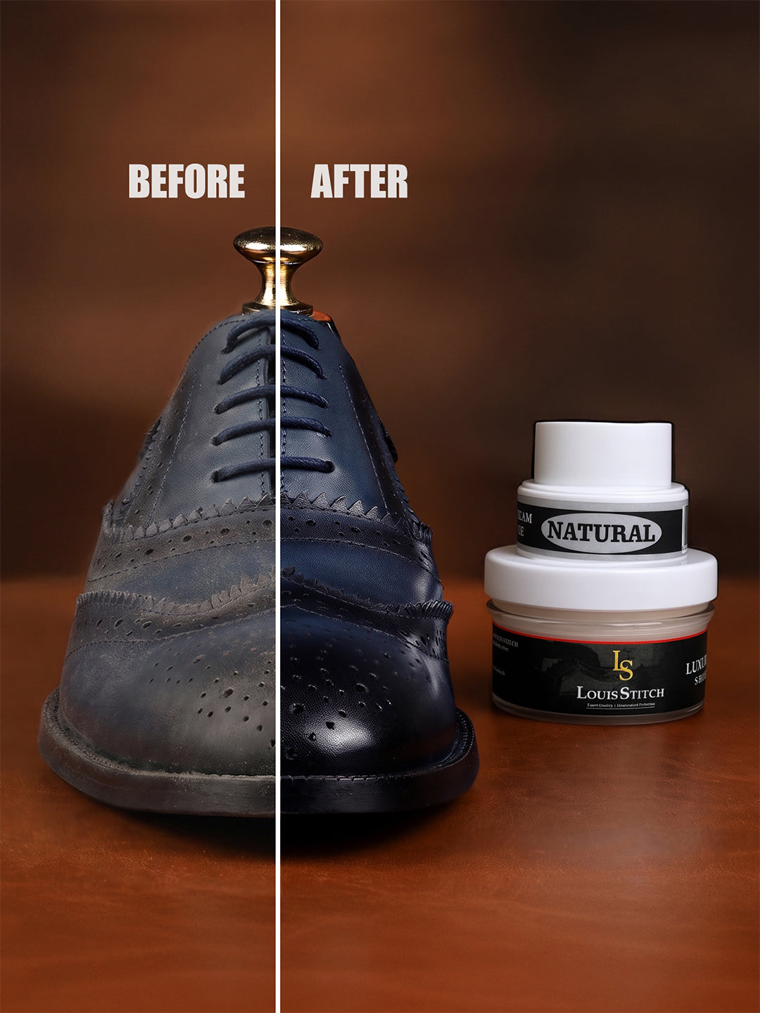 Neutral Leather Shoe Cream with Applicator For Leather items